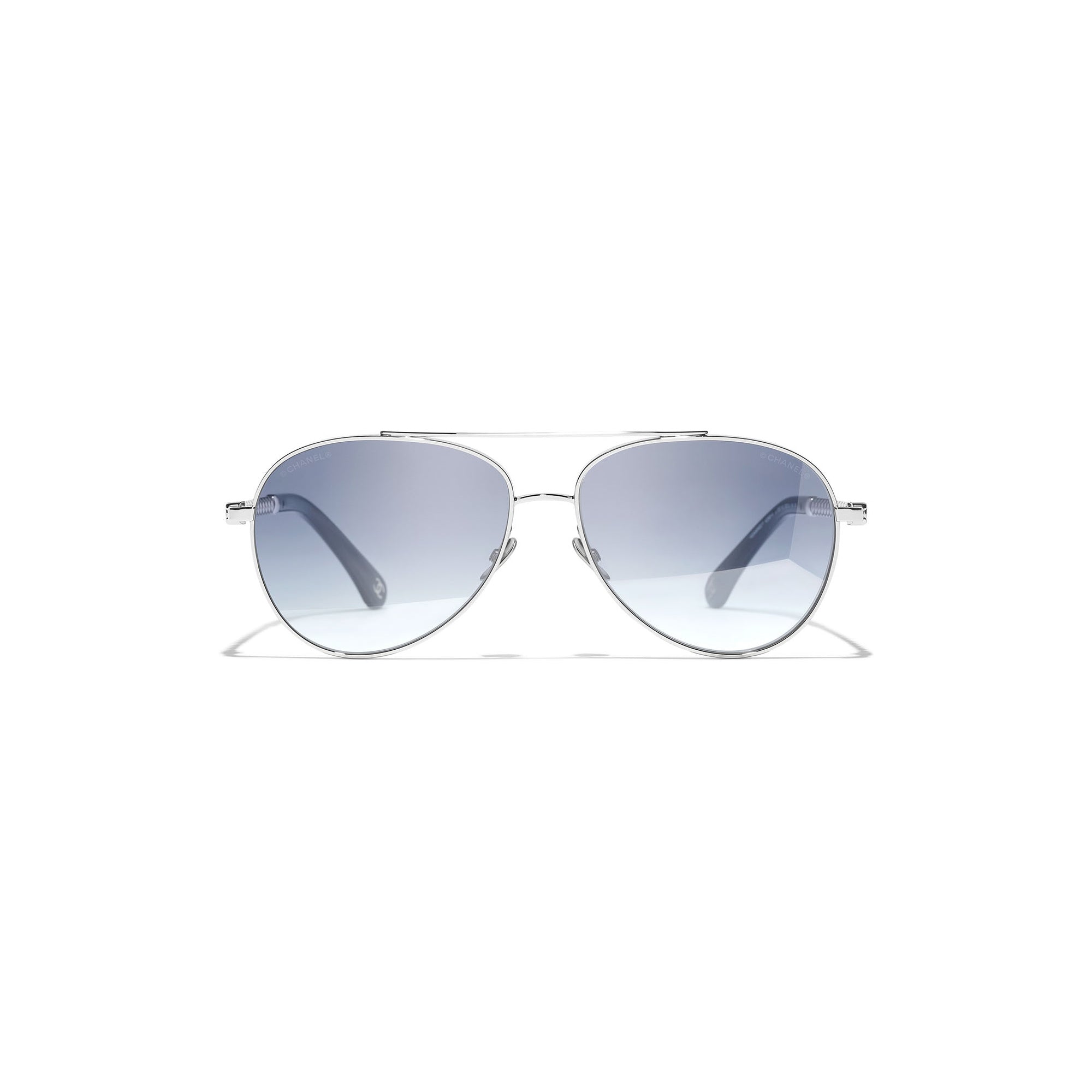 Embellished Pilot Sunglasses - Silver & Blue