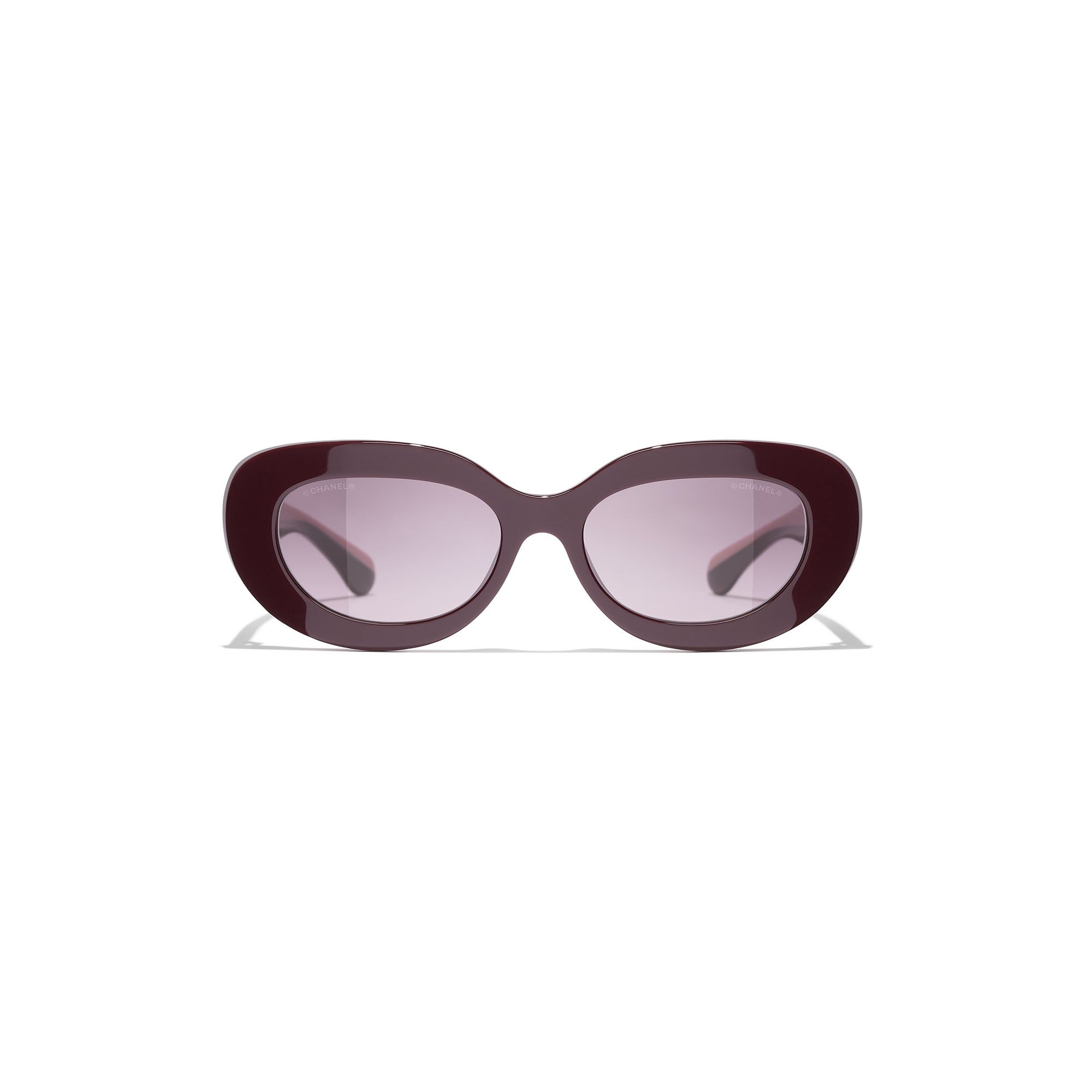 Burgundy Acetate Oval Sunglasses
