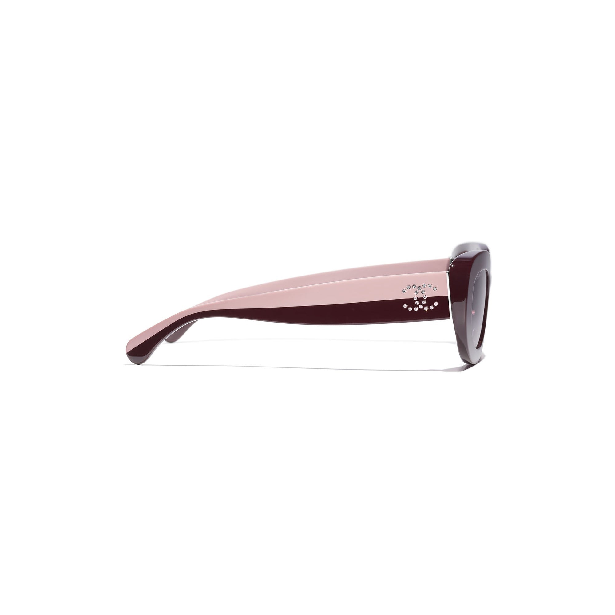 Burgundy Acetate Oval Sunglasses