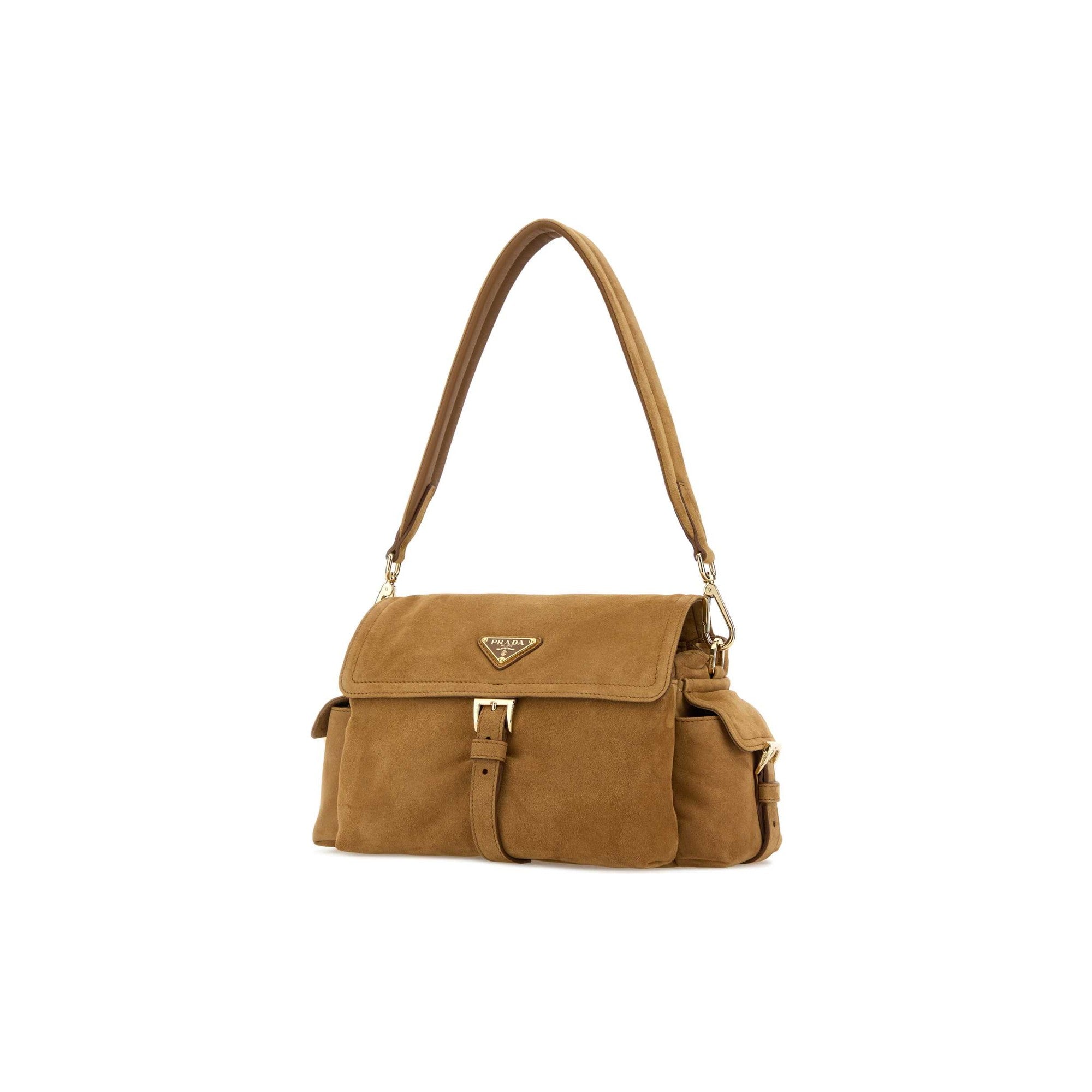Explore medium suede shoulder bag with flap