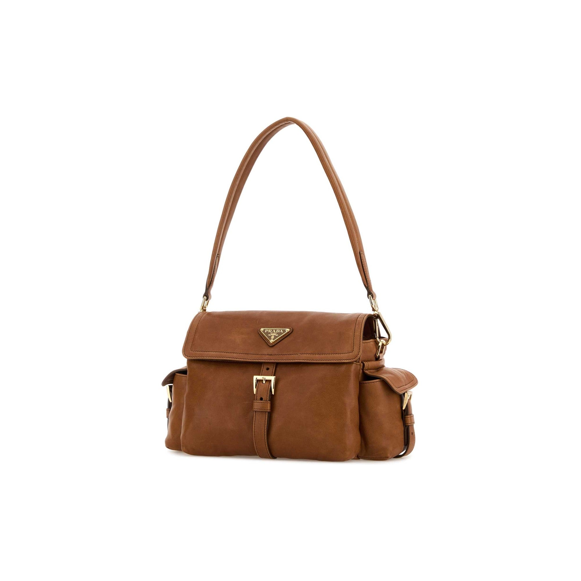 Explore medium nappa leather shoulder bag with flap