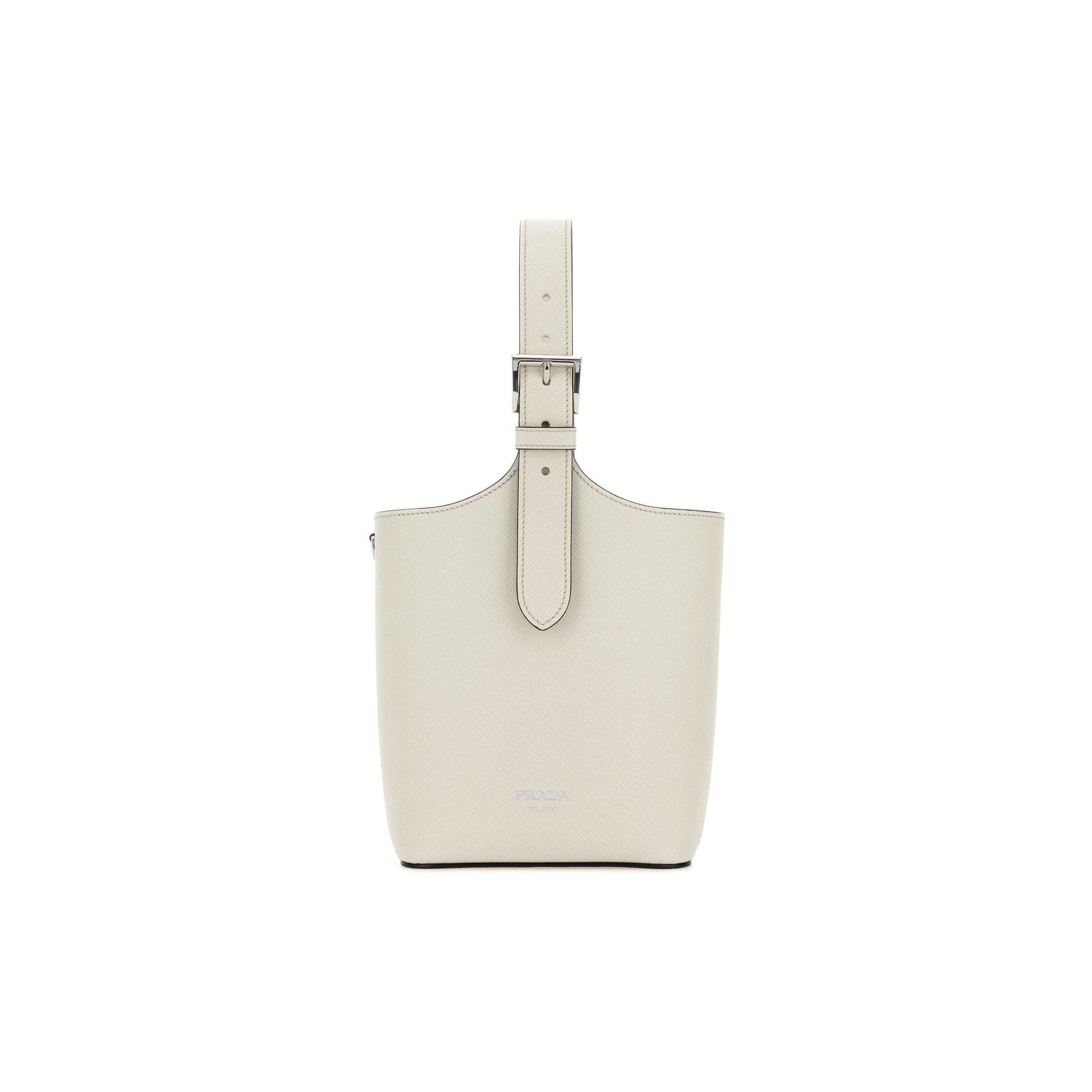 Panier Medium Leather Bag White