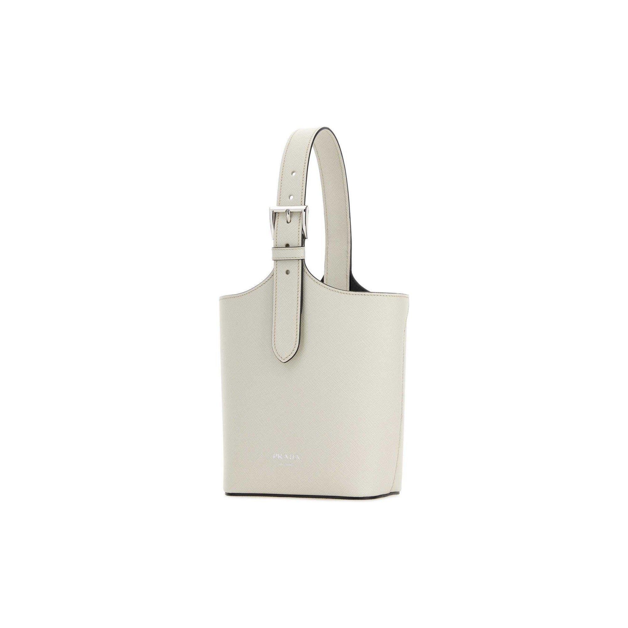 Panier Medium Leather Bag White