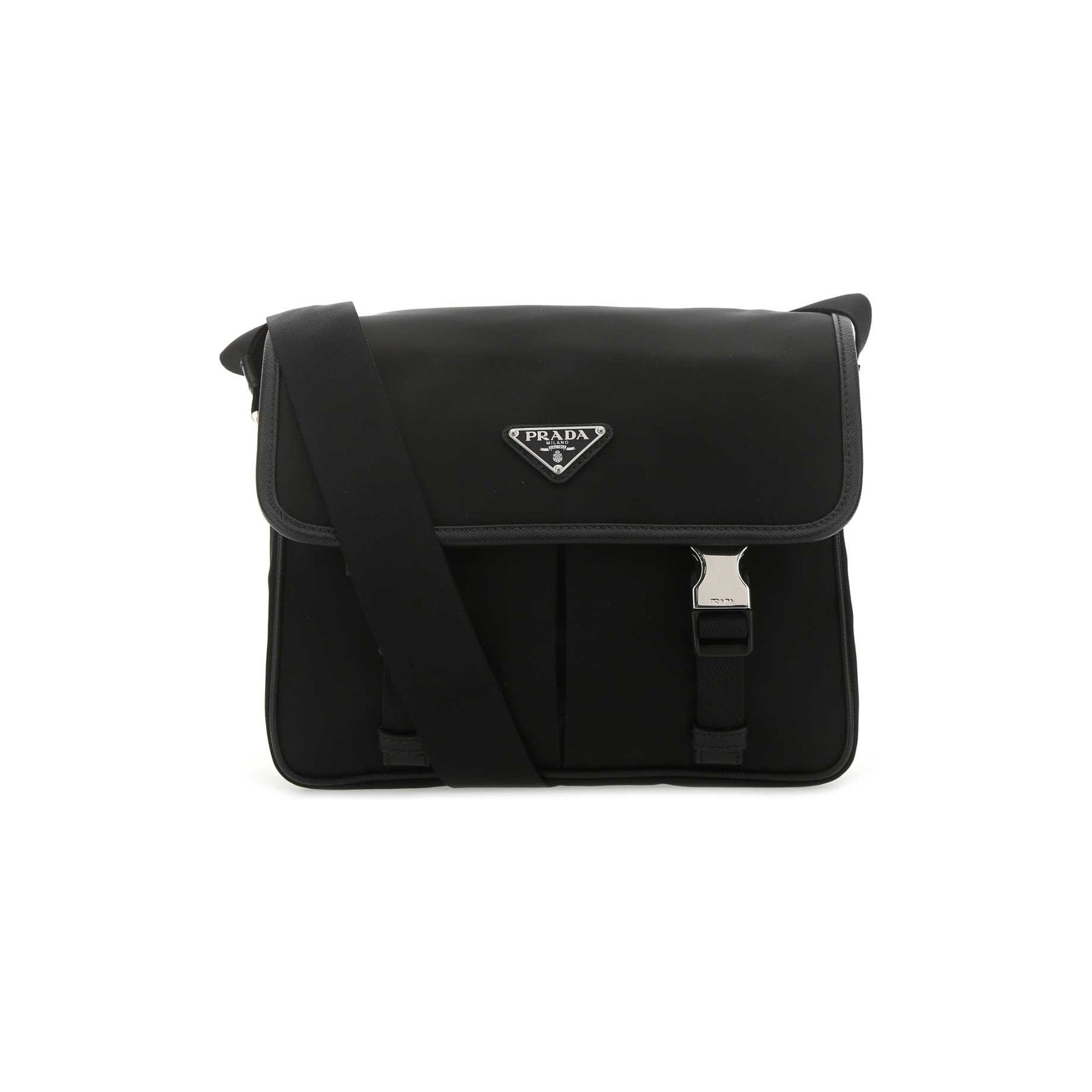 Re-Nylon and Saffiano leather shoulder bag