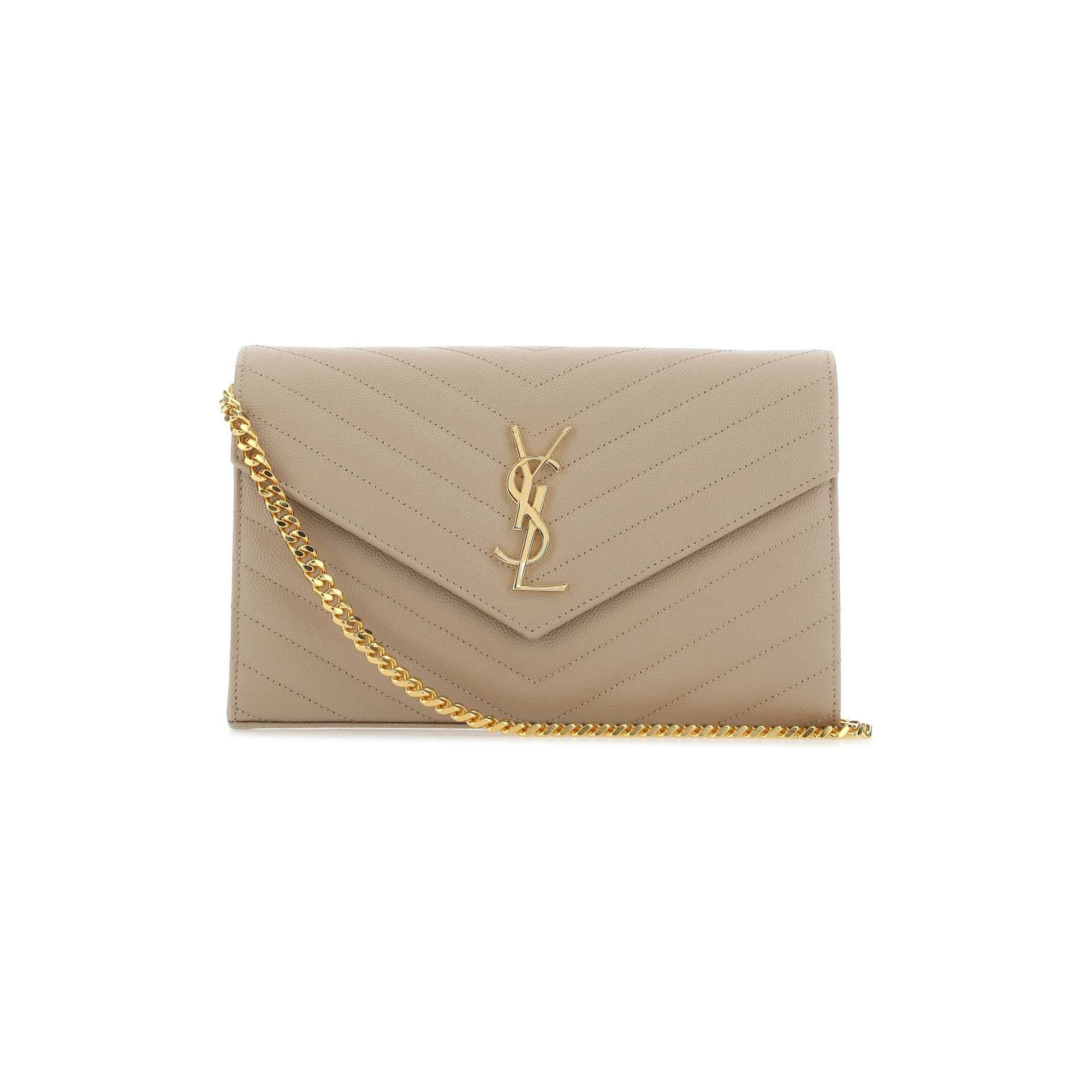 CLASSIC CASSANDRE CHAIN WALLET IN GRAIN DE POUDRE LEATHER