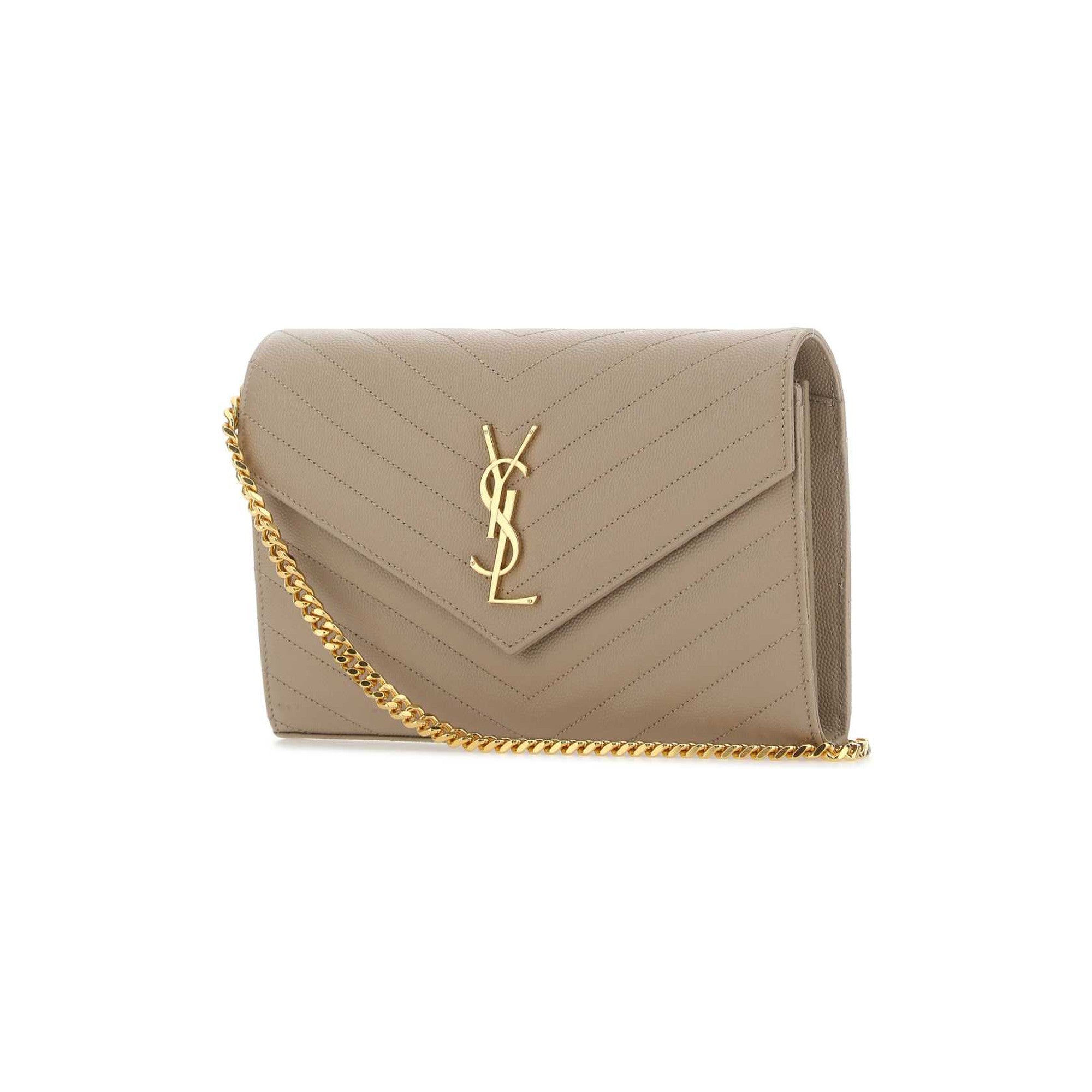 CLASSIC CASSANDRE CHAIN WALLET IN GRAIN DE POUDRE LEATHER