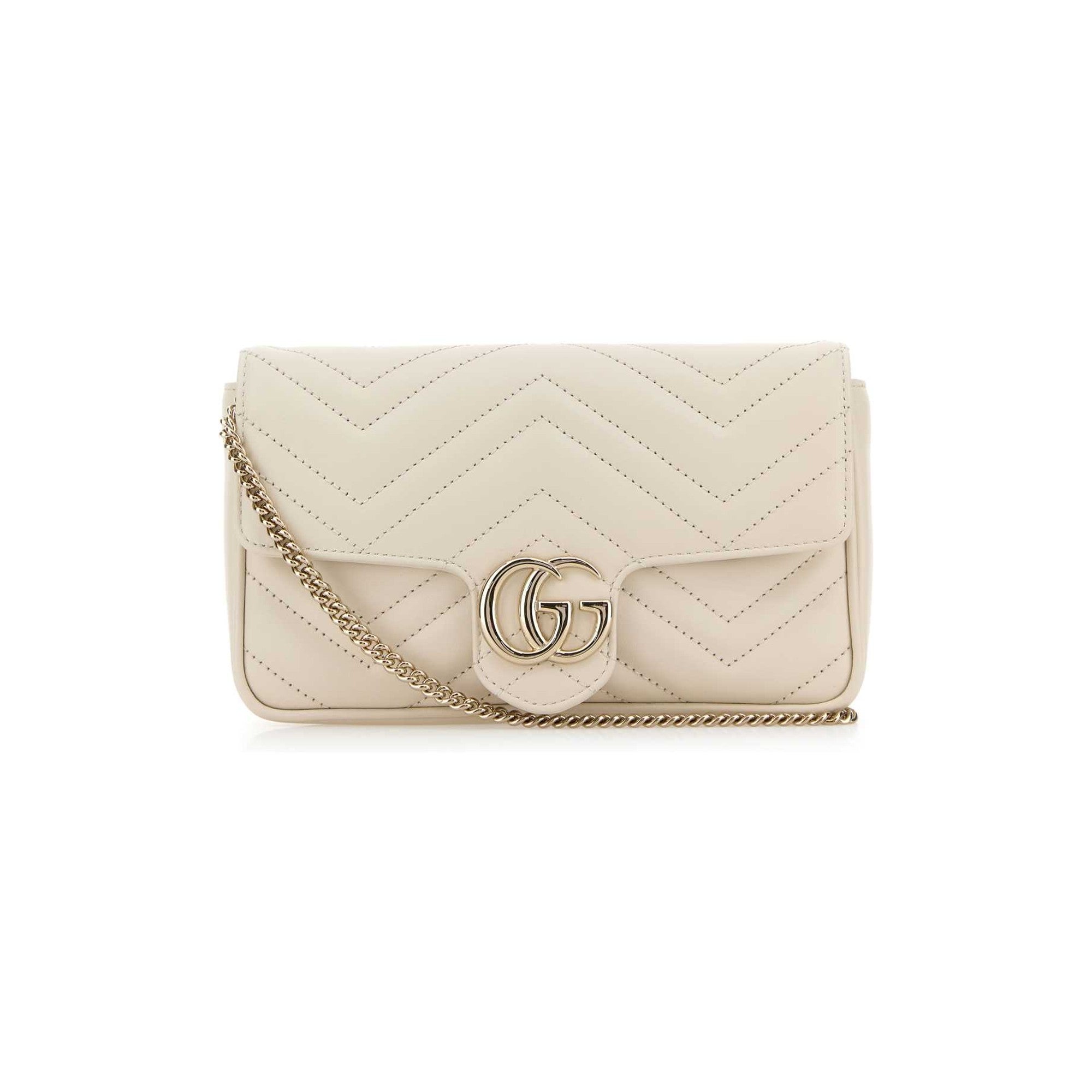 GG Marmont white small shoulder bag in white leather