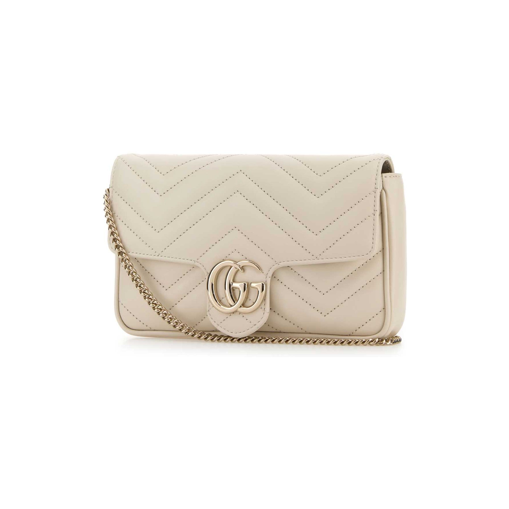 GG Marmont white small shoulder bag in white leather