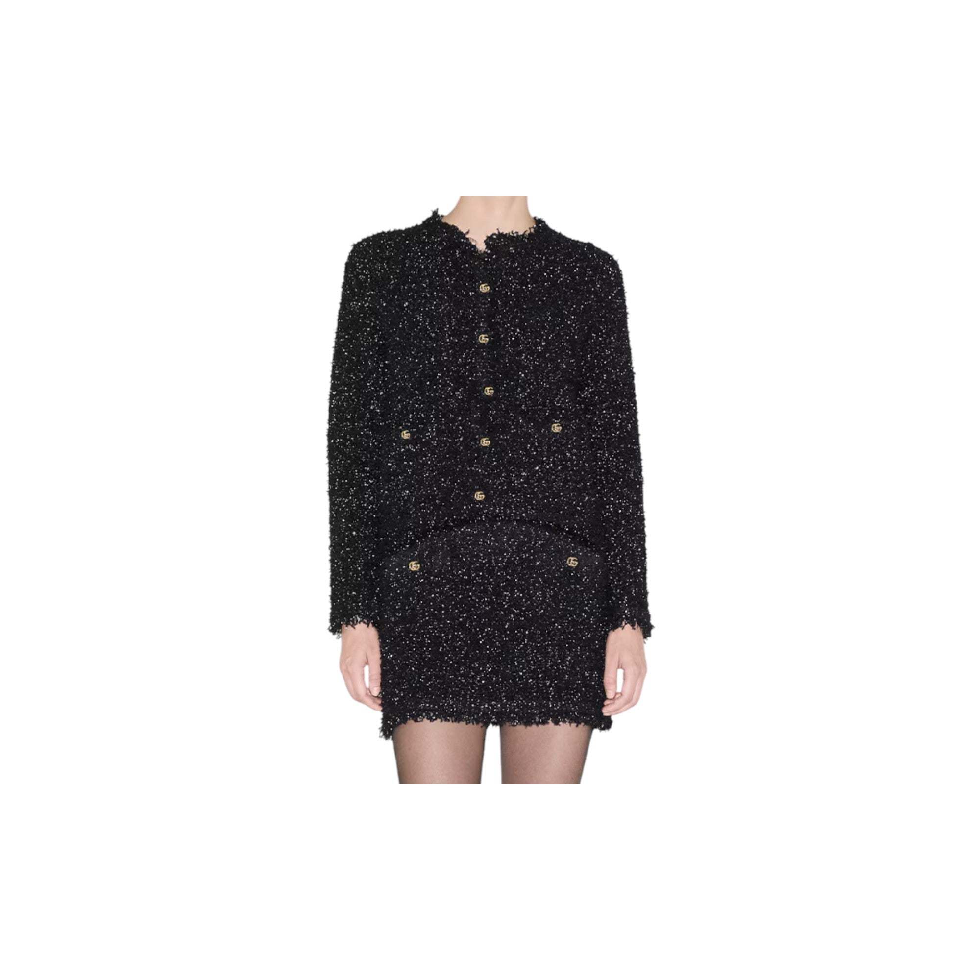 Lame woven cardigan