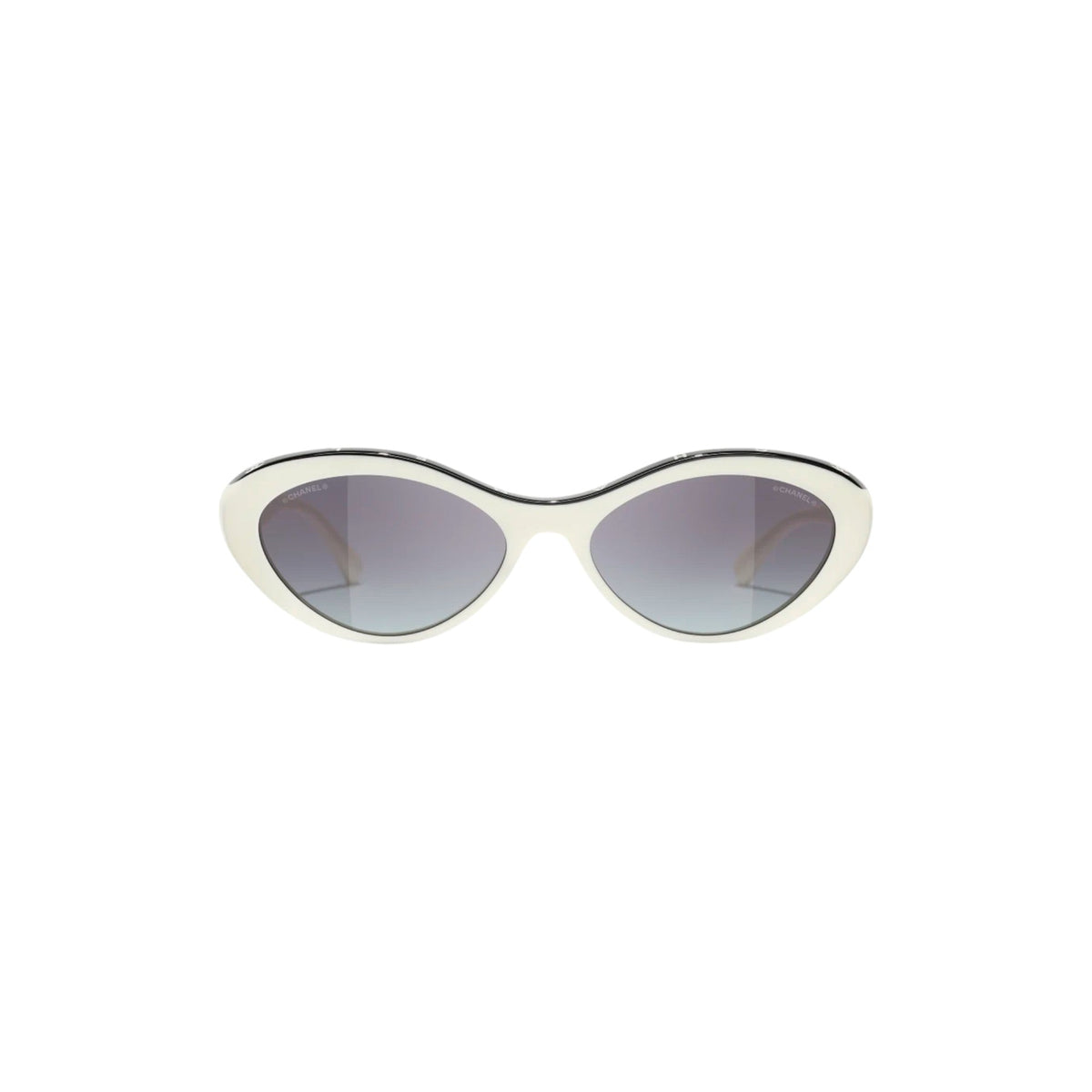 Chanel Oval White & Black Sunglasses – CH54161763S6 display picture 1