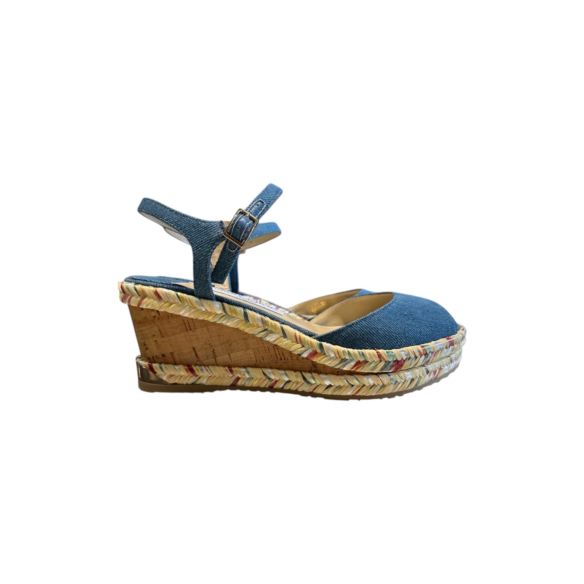 Perla 70 Denim Wedge Sandals