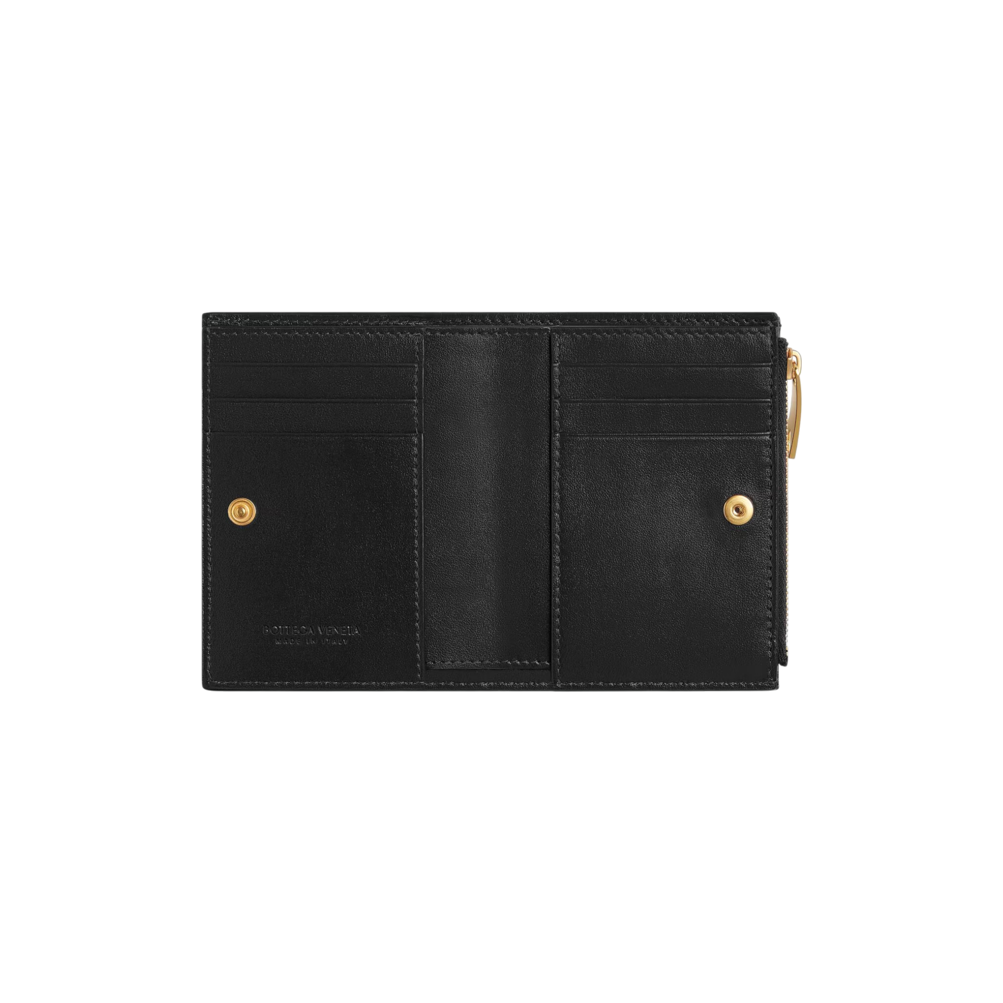 Black Intrecciato Small Bi-Fold Wallet