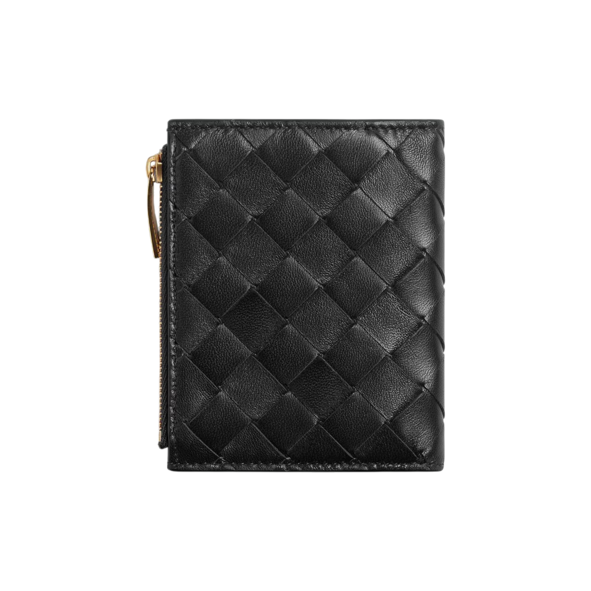 Black Intrecciato Small Bi-Fold Wallet