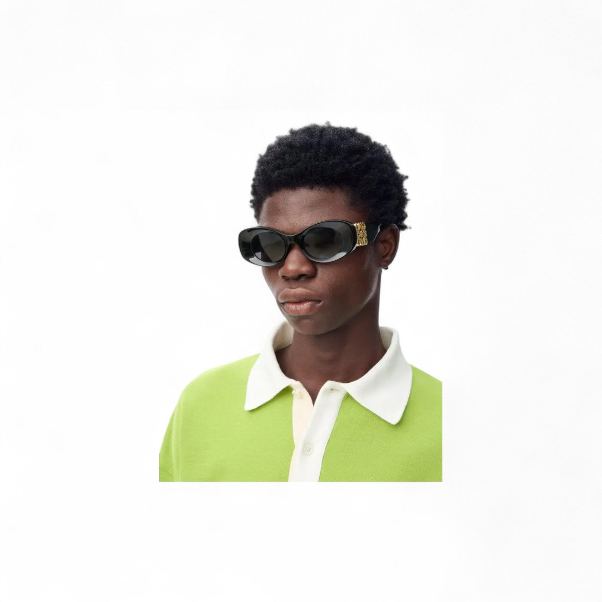 Beveled Oval Maxi Anagram sunglasses in Black