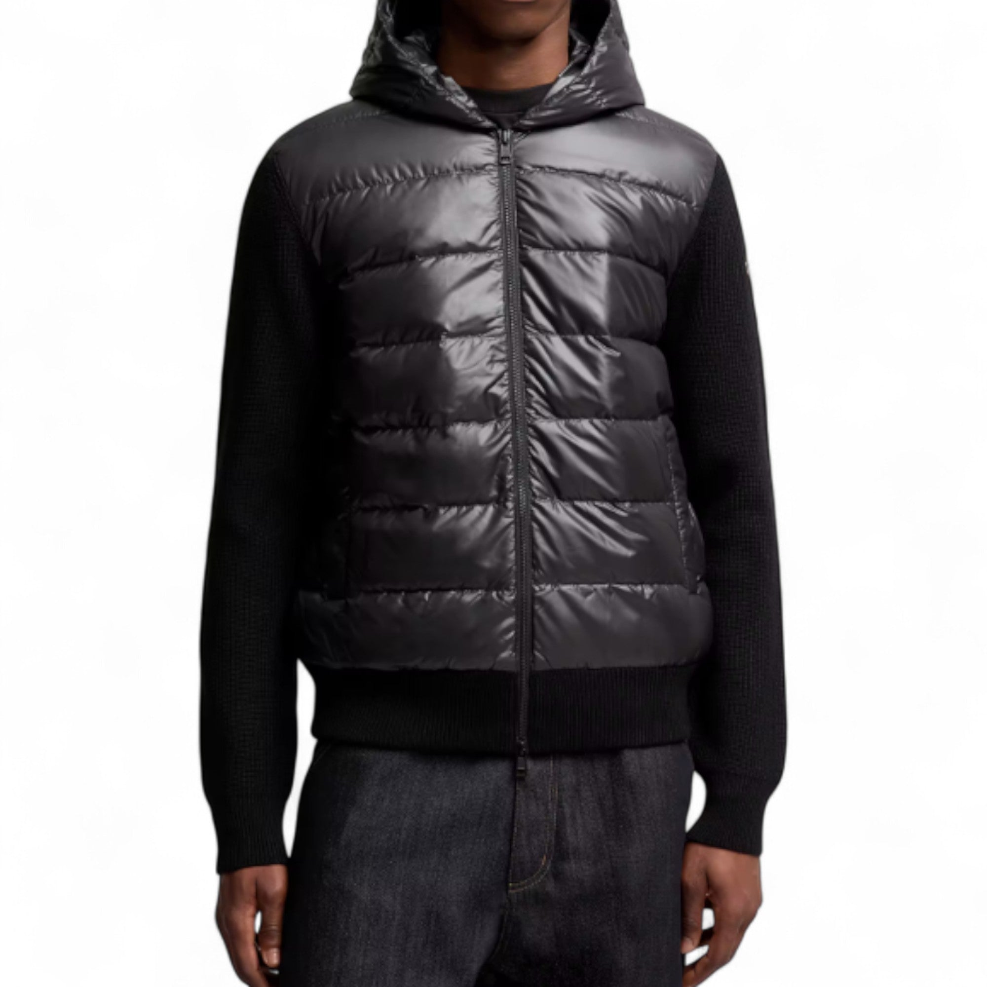 Padded Wool Zip-Up Hoodie