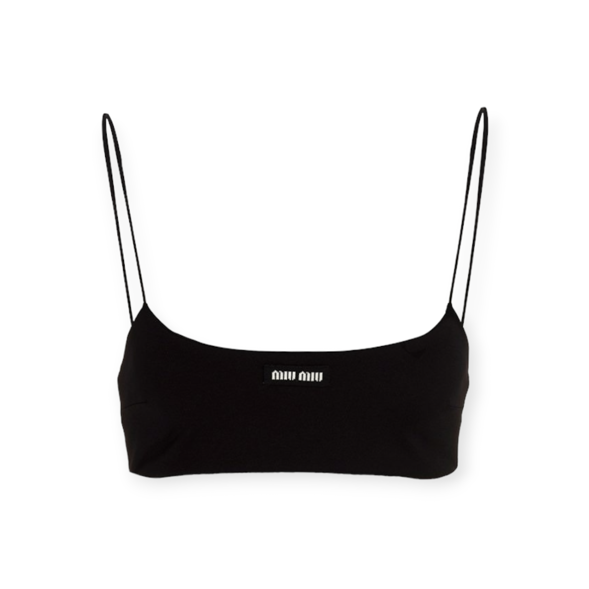 Stretch Jersey Top With Logo Miu Miu-Via Manzoni