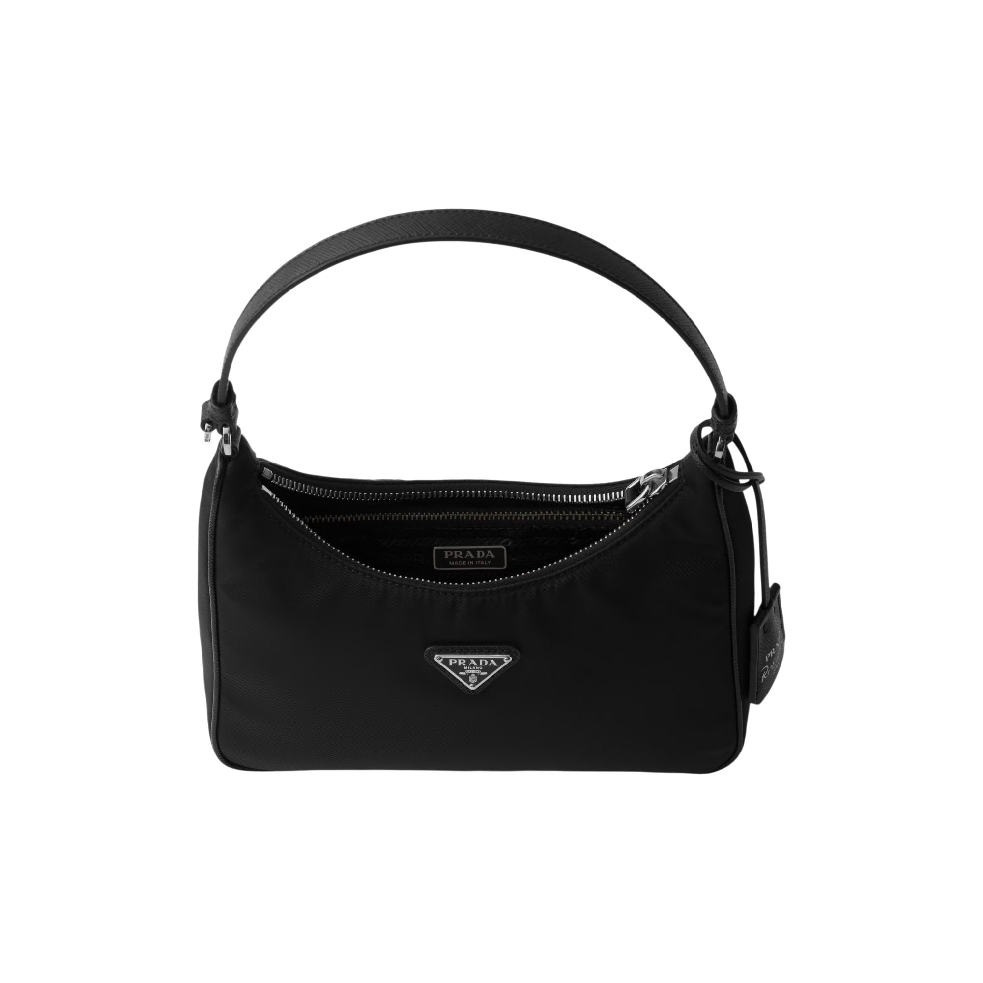 Re-Edition 2005 Re-Nylon and Saffiano black mini bag