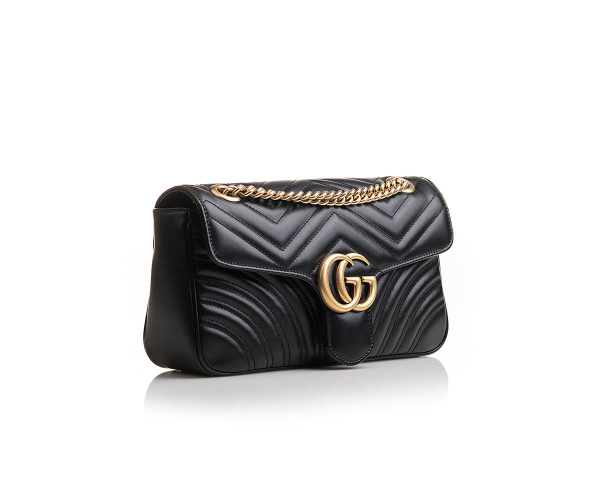 GG Marmont Small Matelass Shoulder Bag In Black