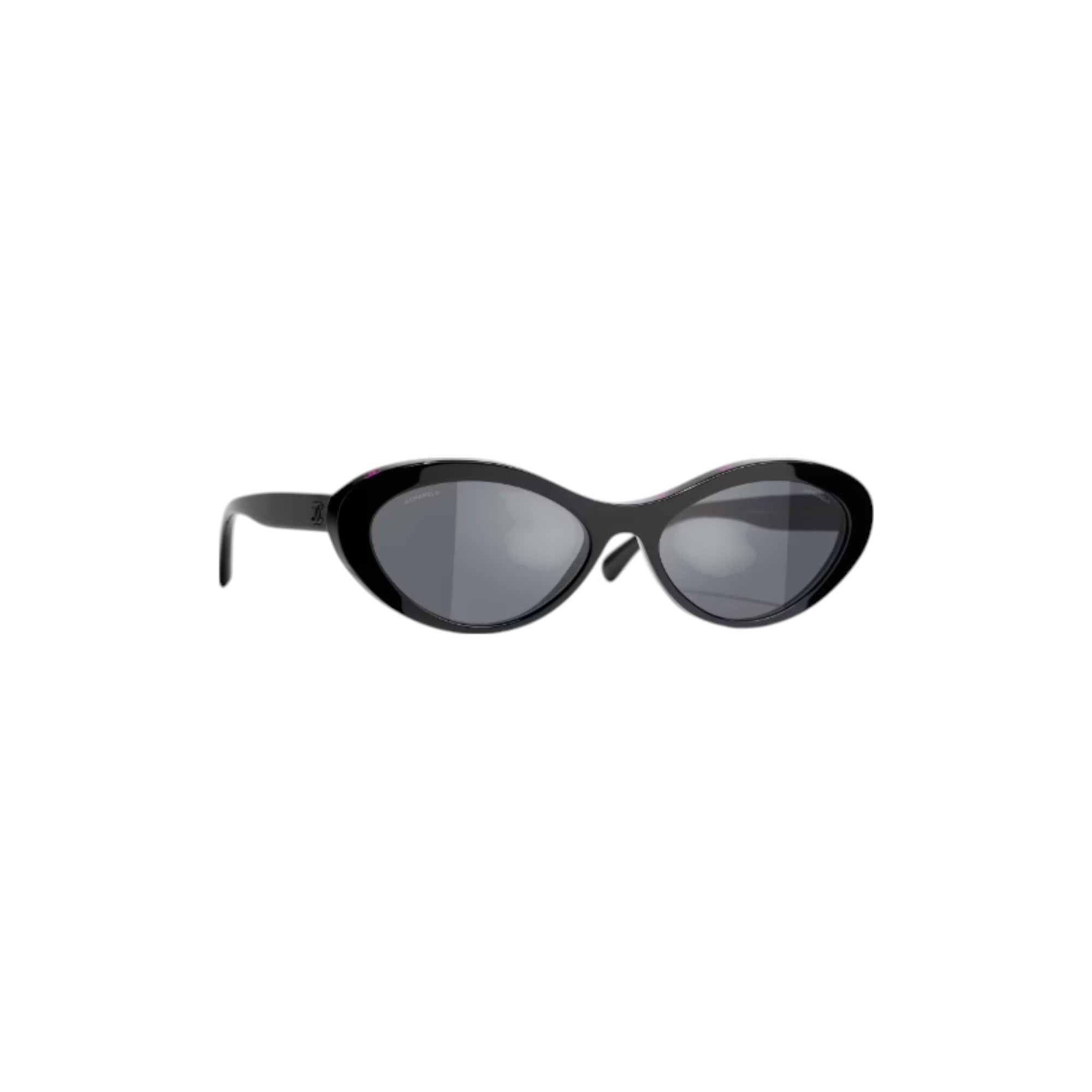 Oval Sunglasses Black and Pink