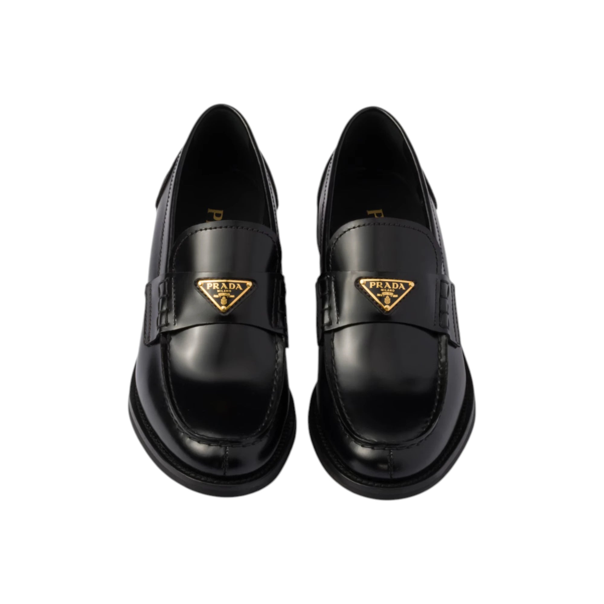 Black Brushed leather loafers