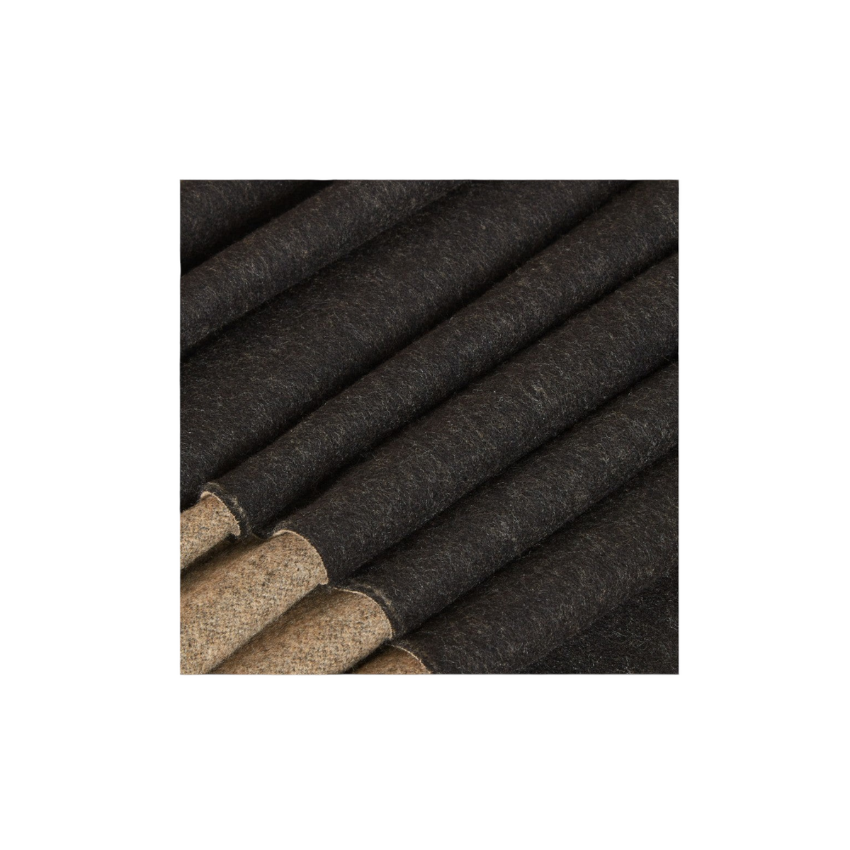 Via Manzoni Boutique reversible FENDI wool blend scarf in charcoal and beige with soft textured fabric detail