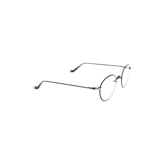 Via Manzoni Boutique Chrome Hearts SLOT ONE matte black titanium rounded eyeglasses with sterling silver temple details