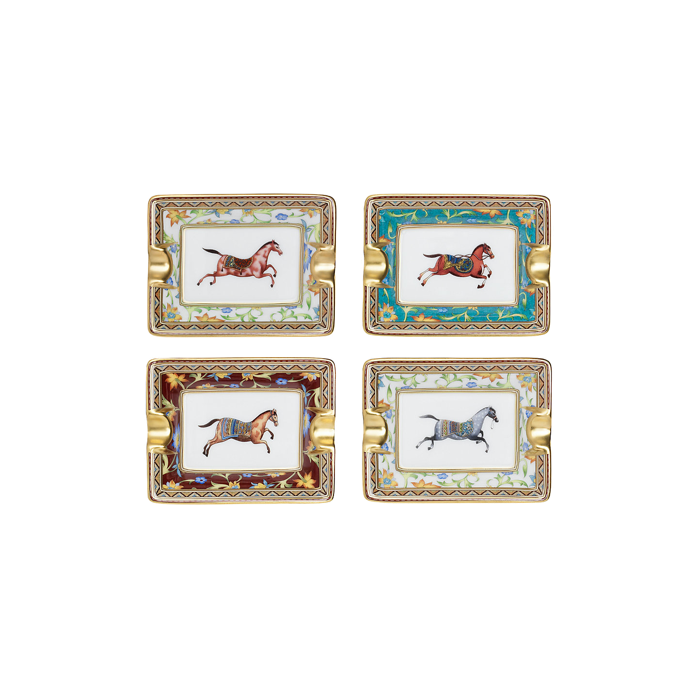 Cheval d'Orient set of 4 mini ashtrys