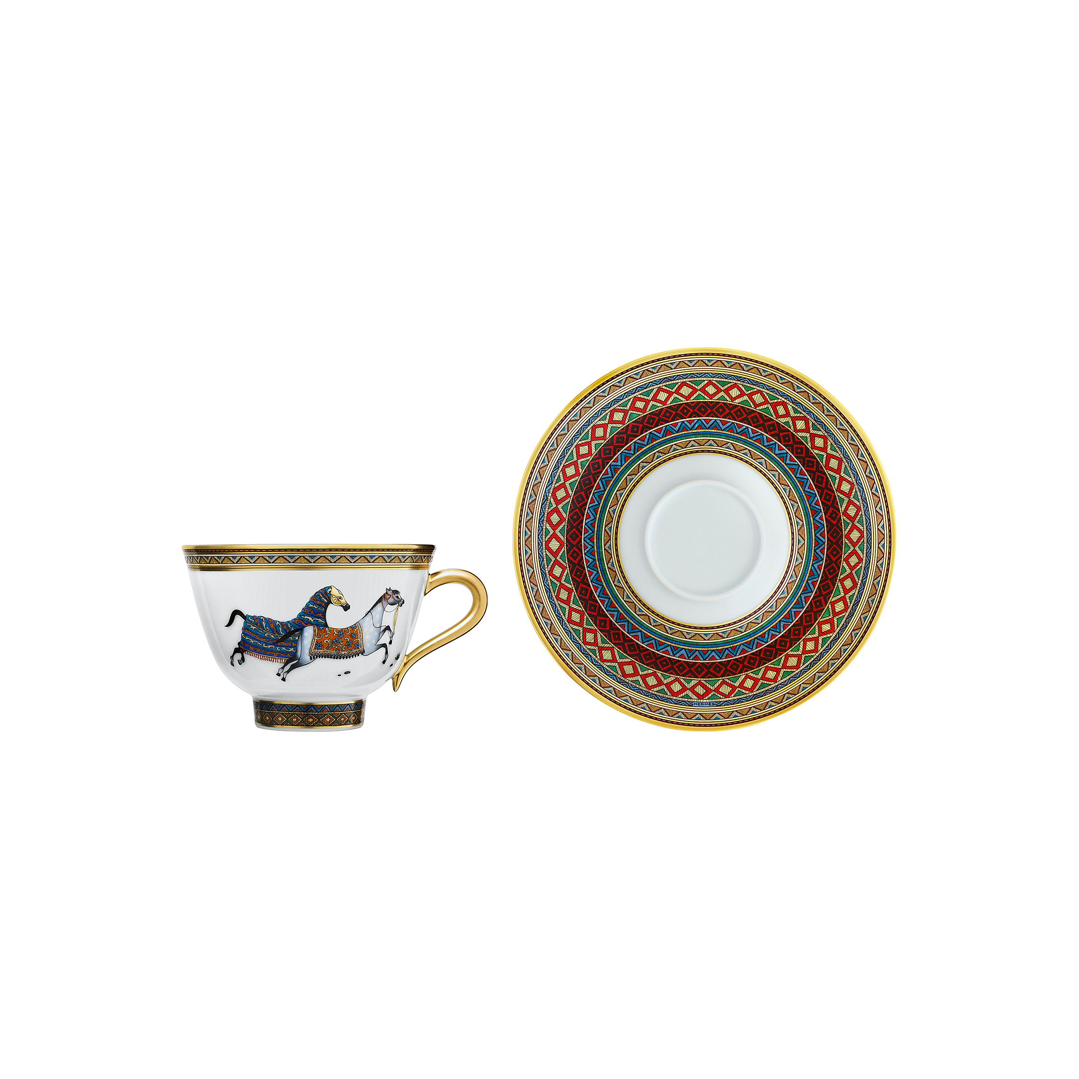 Cheval d'Orient tea cup and saucer (set of 2)