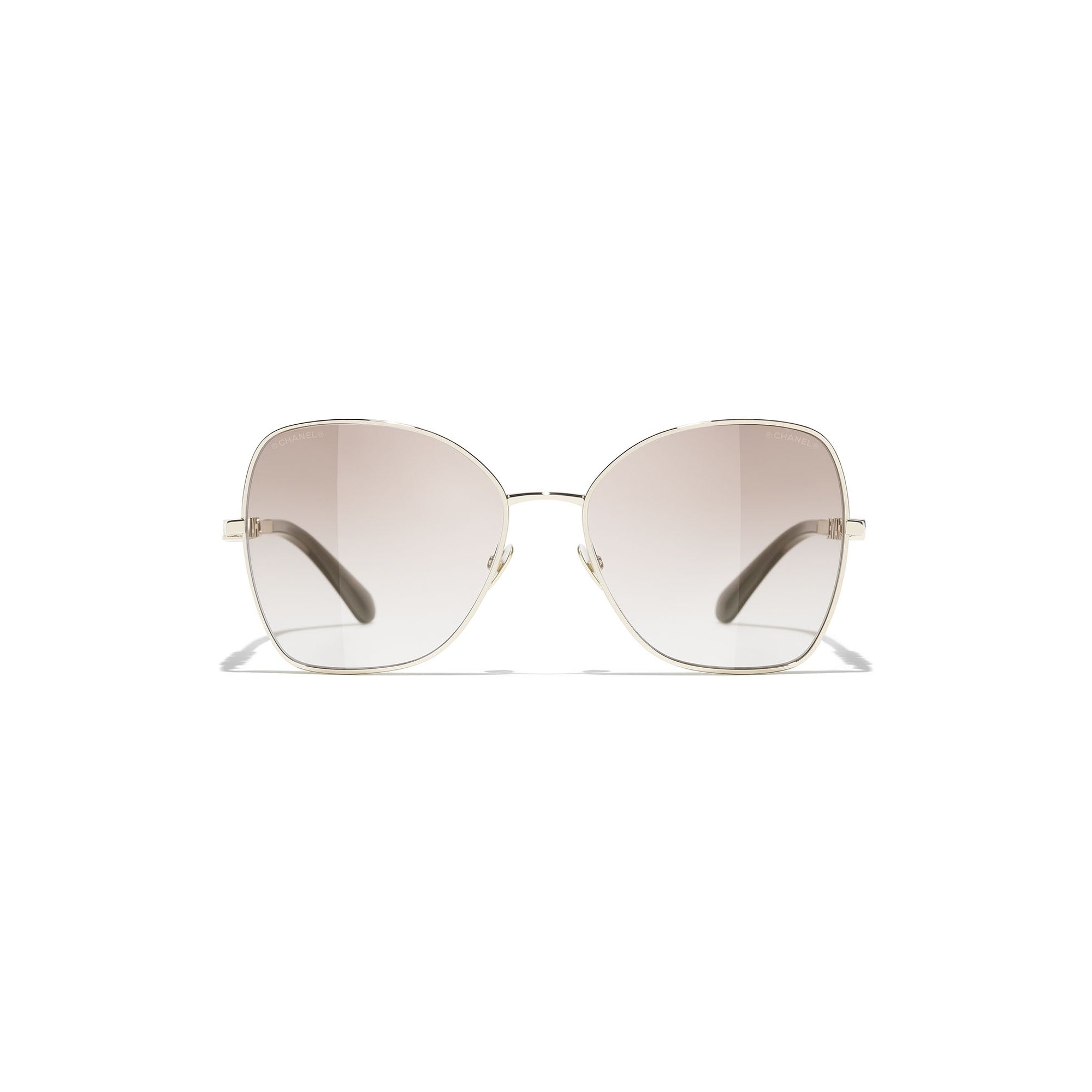 Embellished Pilot Sunglasses - Gold & Brown