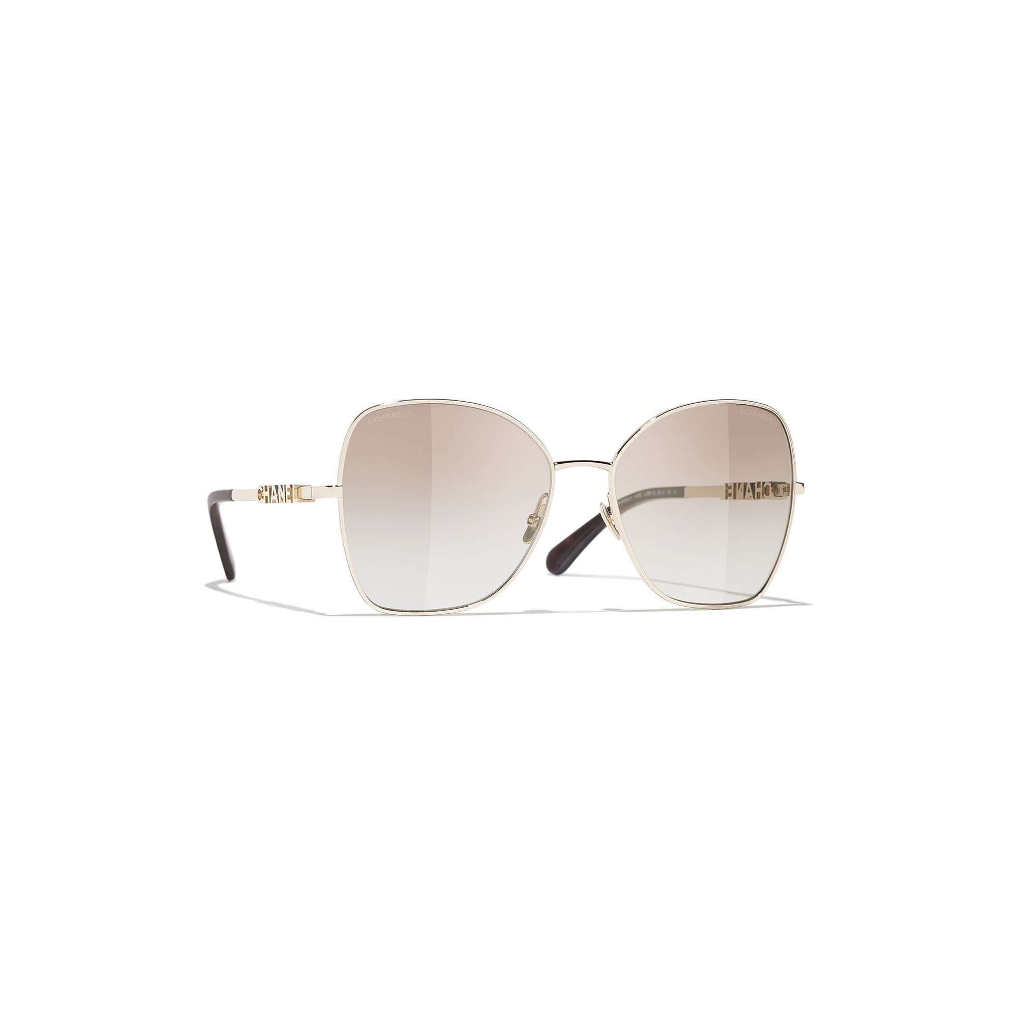 Embellished Pilot Sunglasses - Gold & Brown