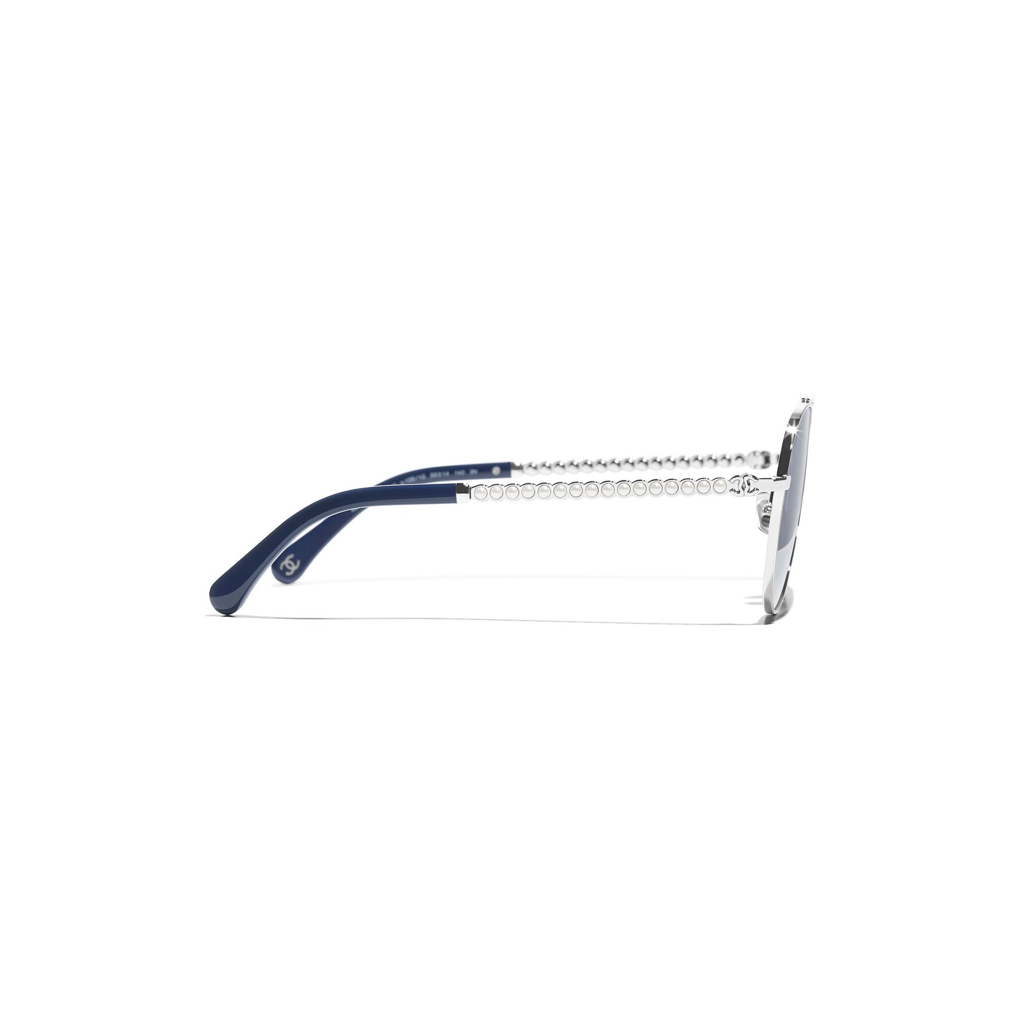 Embellished Pilot Sunglasses - Silver & Blue