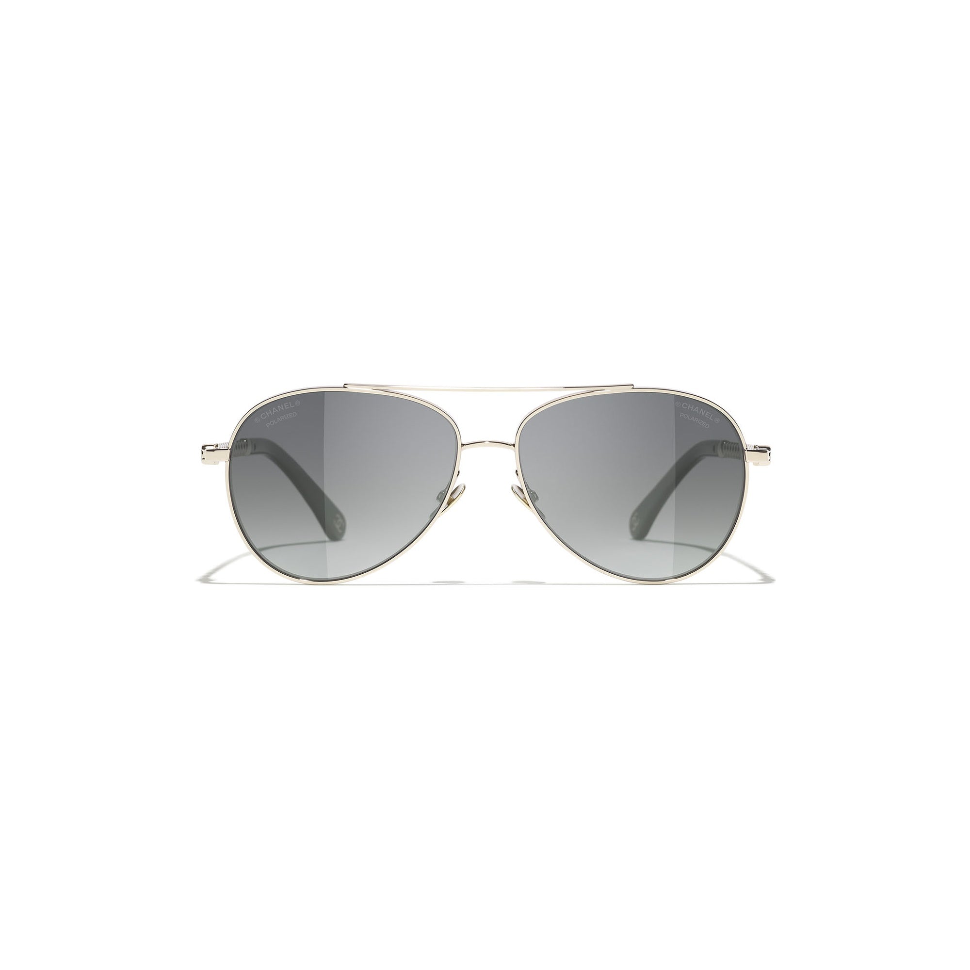 Embellished Pilot Sunglasses - Gold & Grey