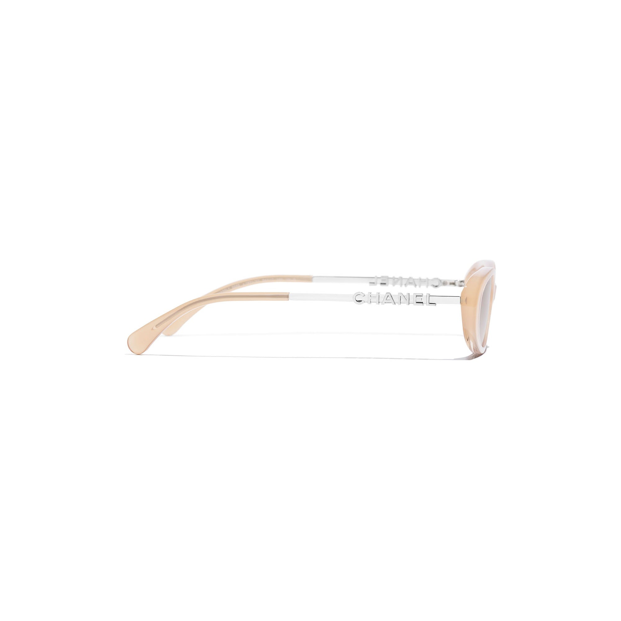 Soft-Beige Silhouette Oval Sunglasses