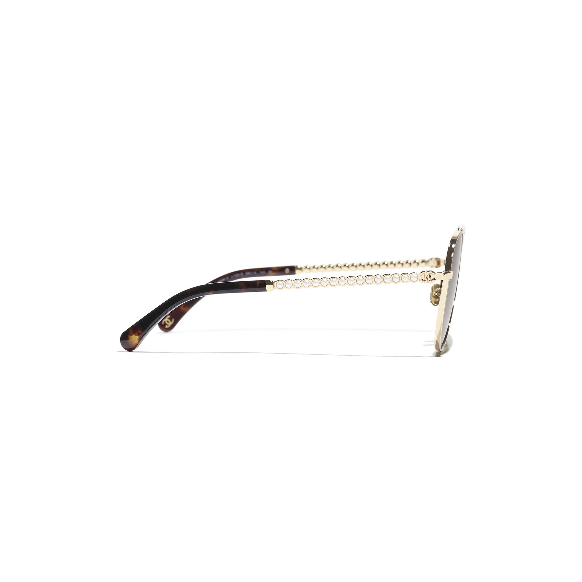 Embellished Pilot Sunglasses - Gold & Brown