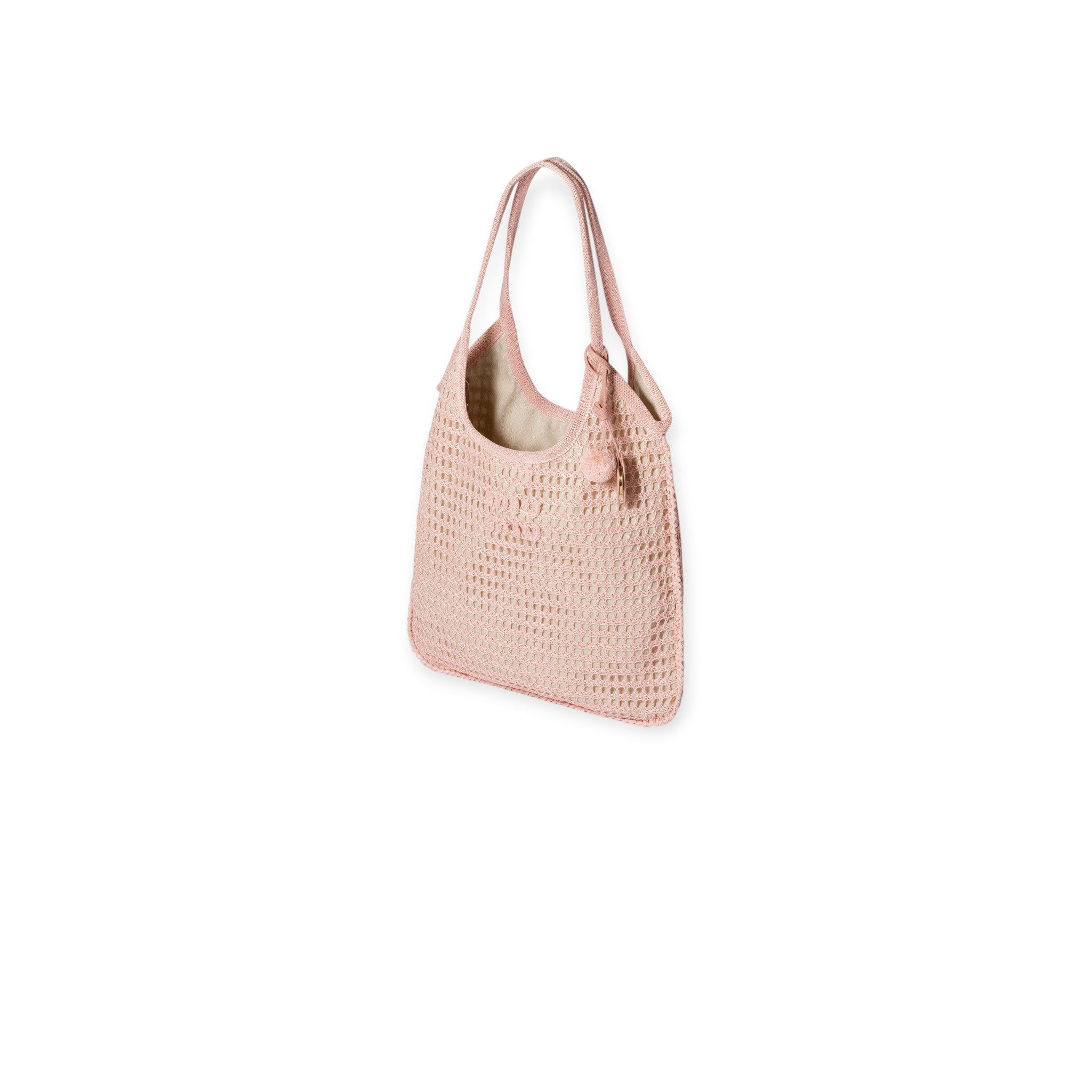 Ivy raffia crochet bag orchid pink