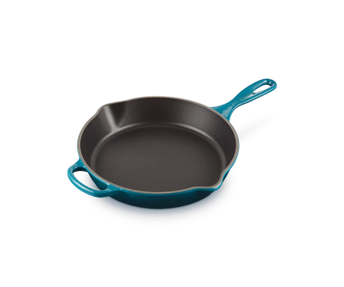 Glazed Cast Iron Evolution Double Beak Frying Pan, 2L Deep Teal