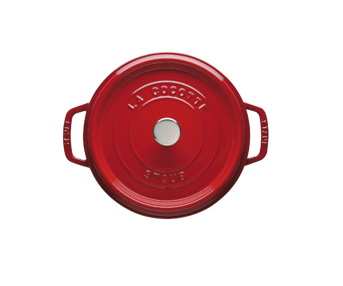 Cast Iron 4 QT, Round, Cocotte, Cherry