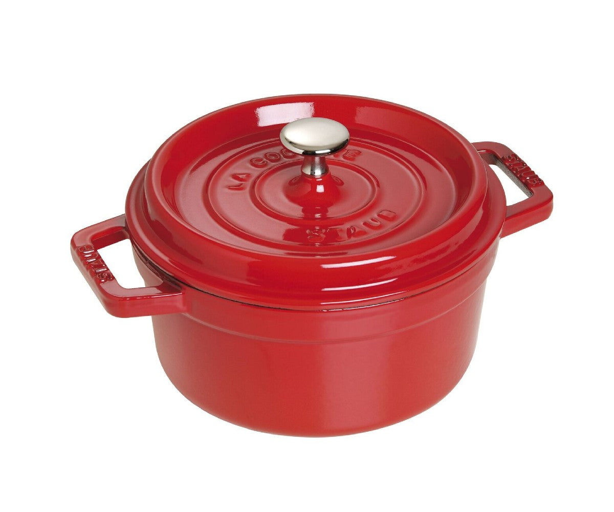 Cast Iron 4 QT, Round, Cocotte, Cherry