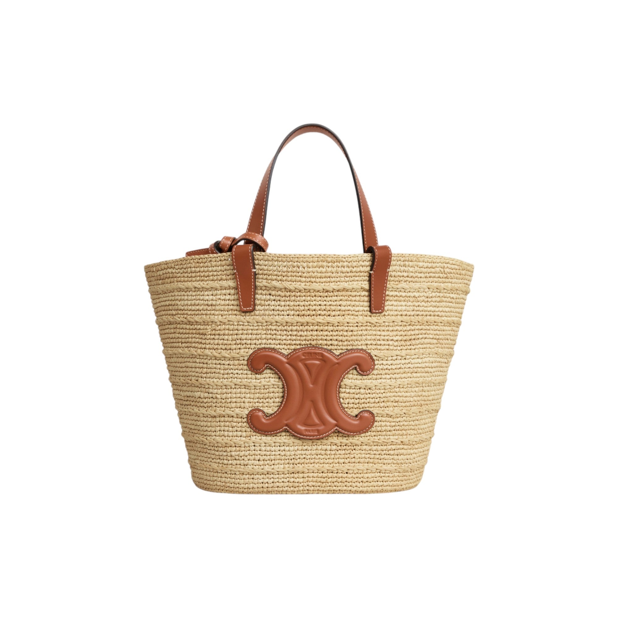 Teen Supple Celine Classic Panier In Raffia And Calfskin