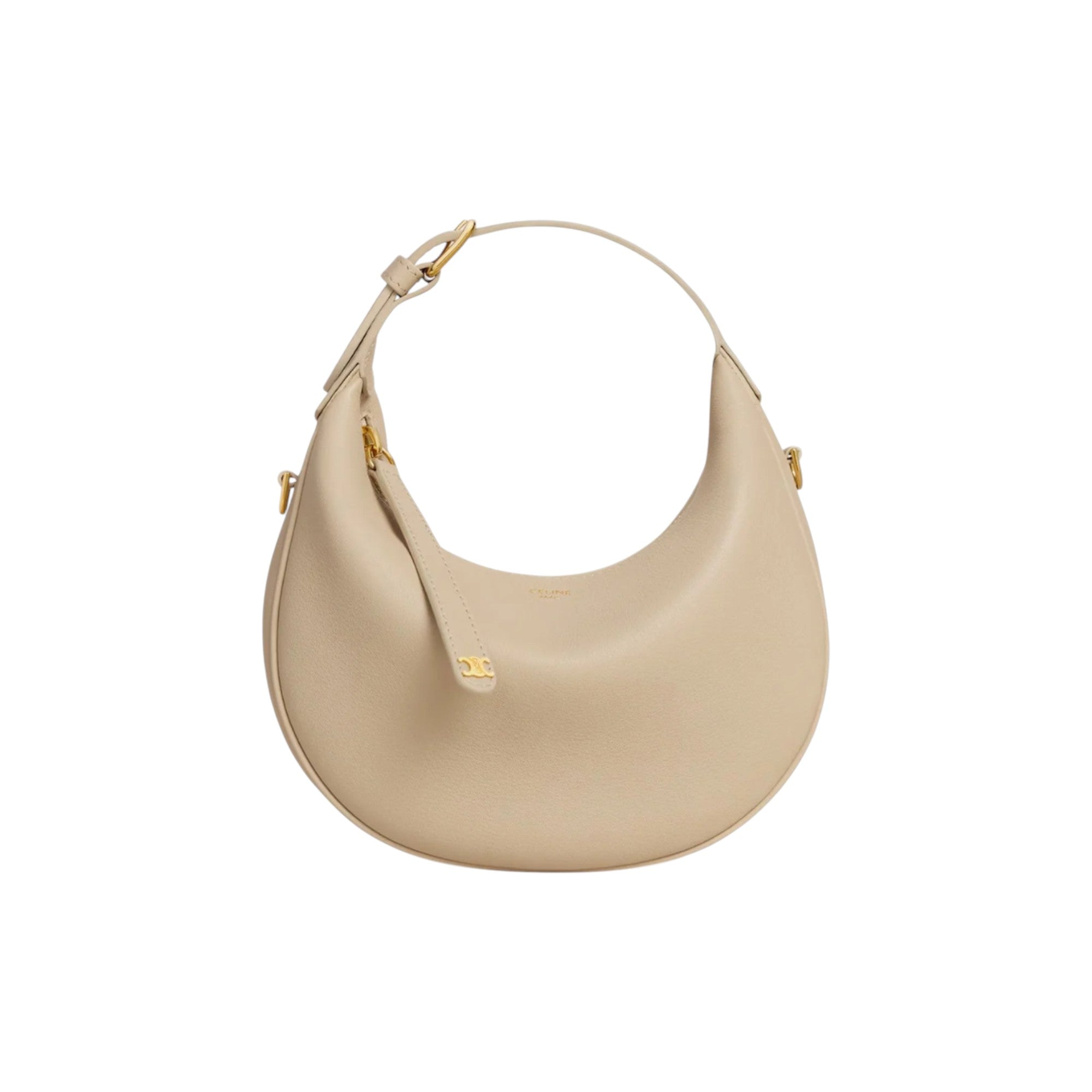 Teen Lulu Leather Shoulder Bag in Soft Beige