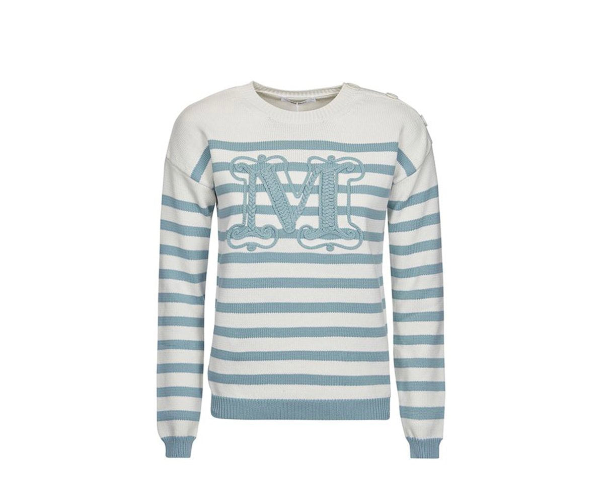 Max Mara Women's Sweater White And Blue Max Mara