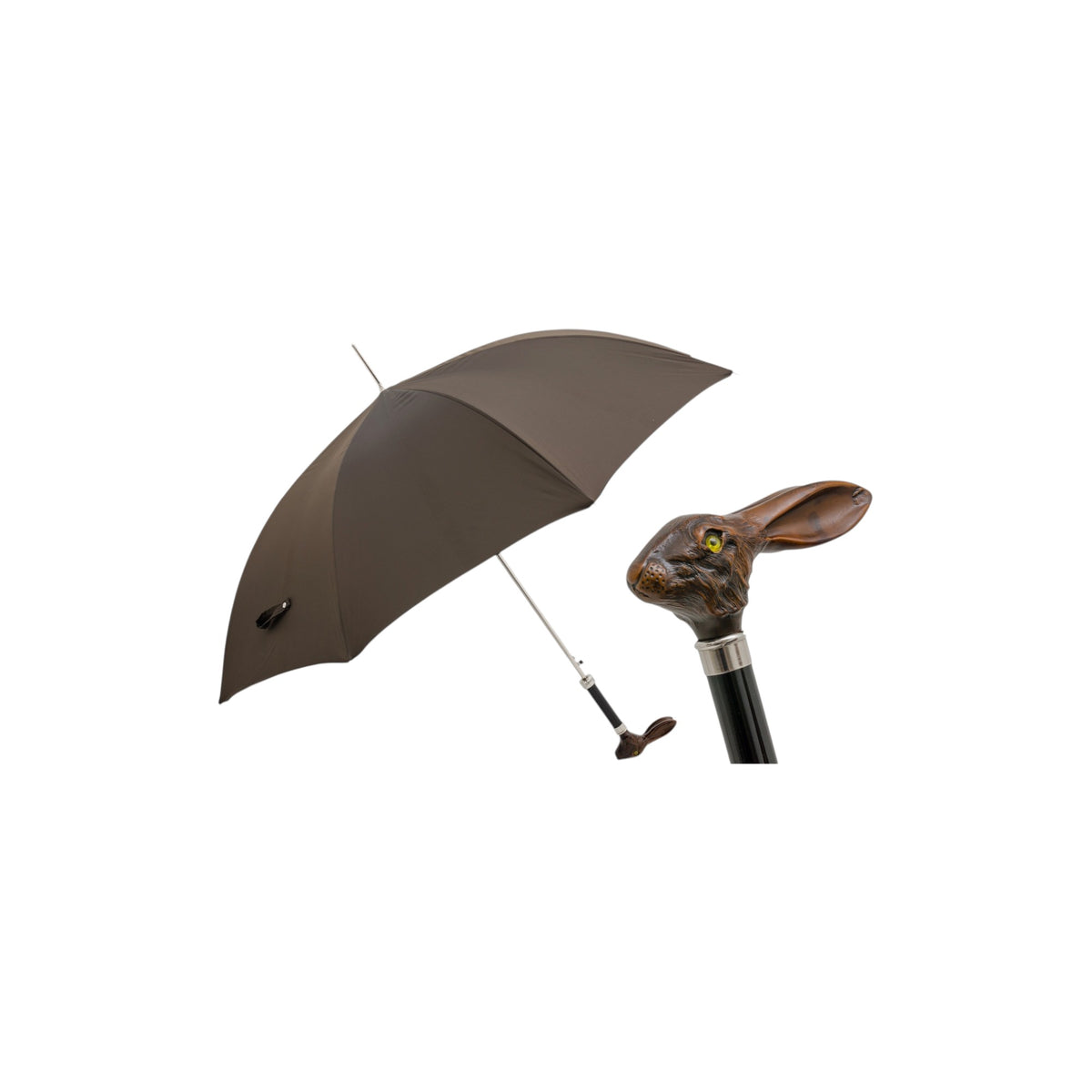 Brown Rabbit Handle Luxury Umbrella – Timeless Elegance with a Whimsic