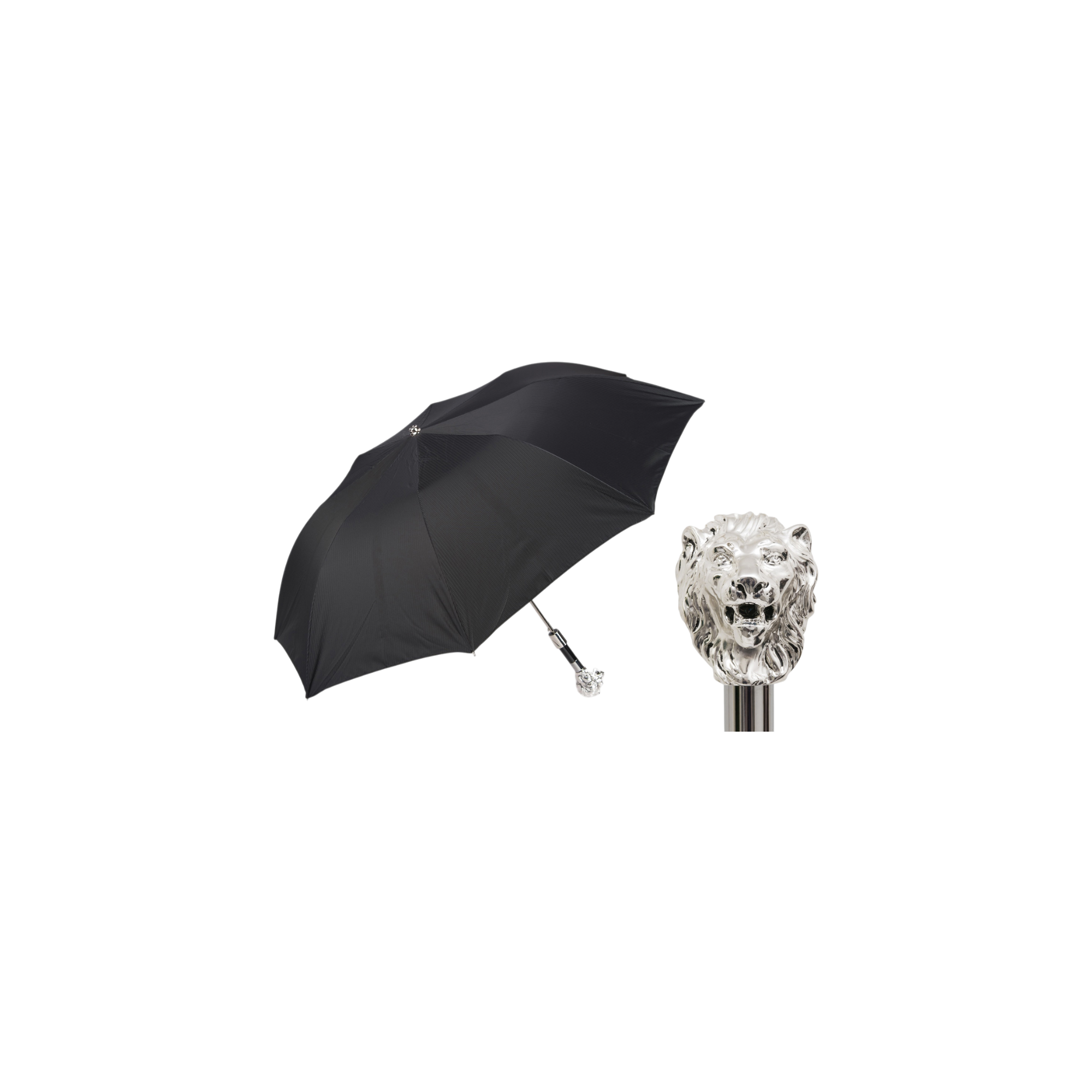 Silver Lion Folding Umbrella – Italian Craftsmanship & Fierce Style