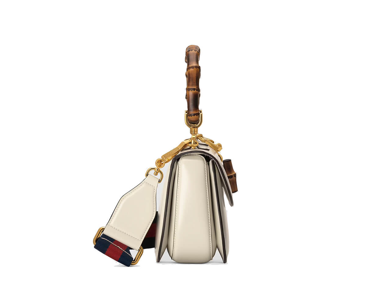 Gucci Bamboo 1947 Small Top Handle Bag In White