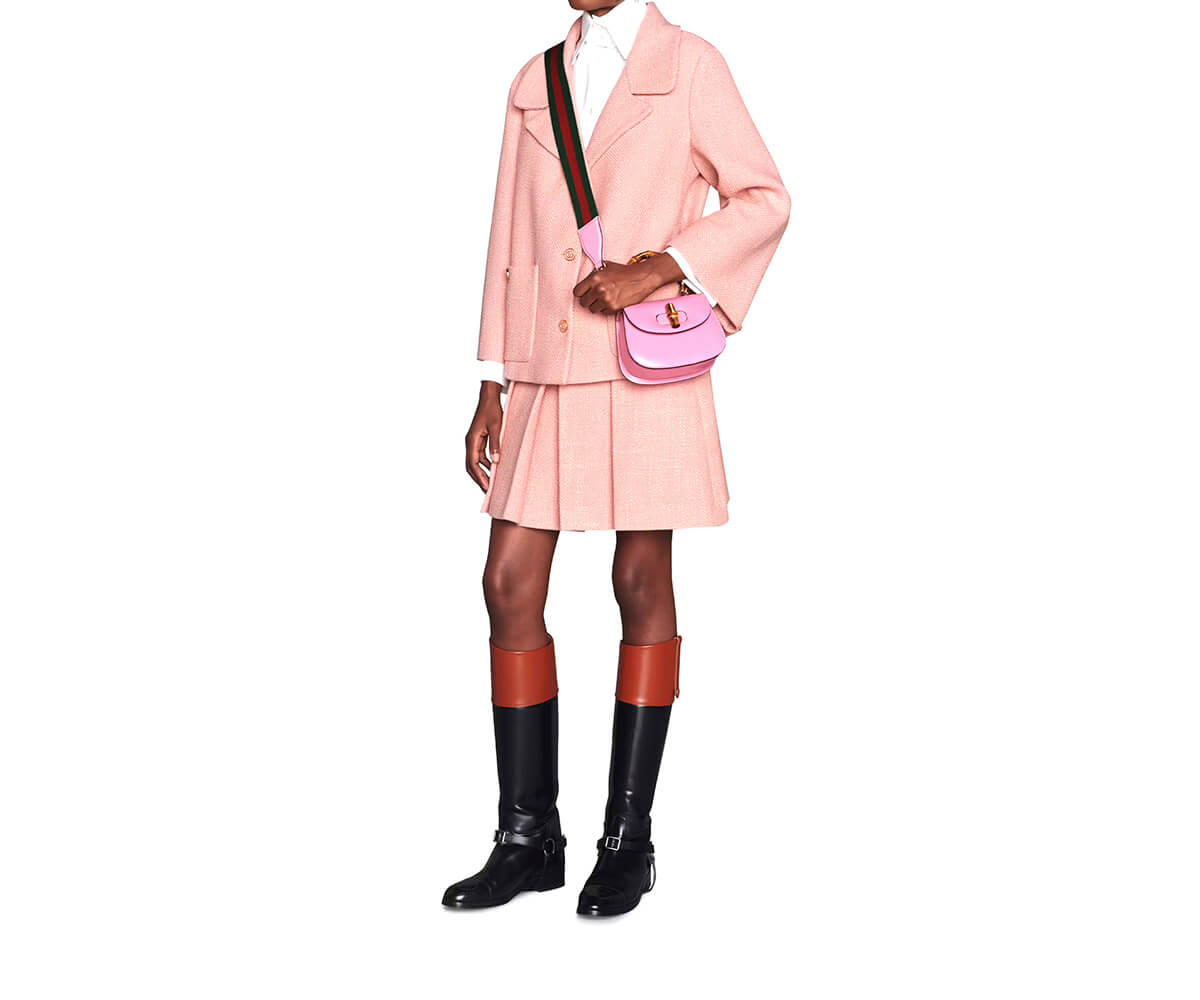 Gucci Bamboo 1947 Mini Top Handle Bag In Pink