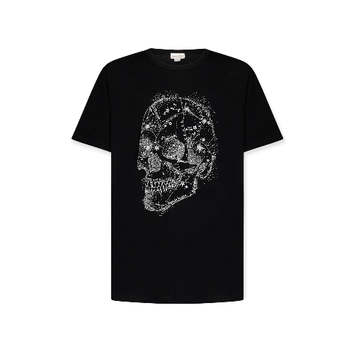 Men'S Skull T-Shirt In Black/Silver Alexander