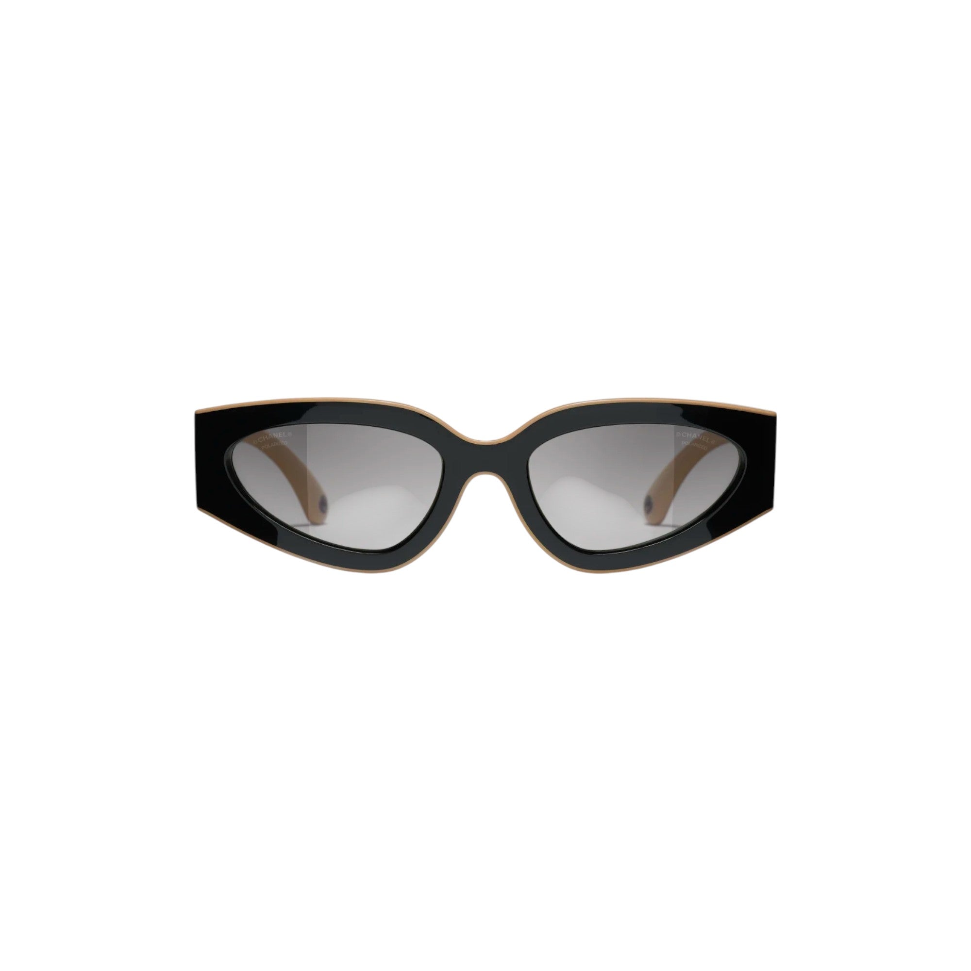 Cat Eye Sunglasses Black & Beige