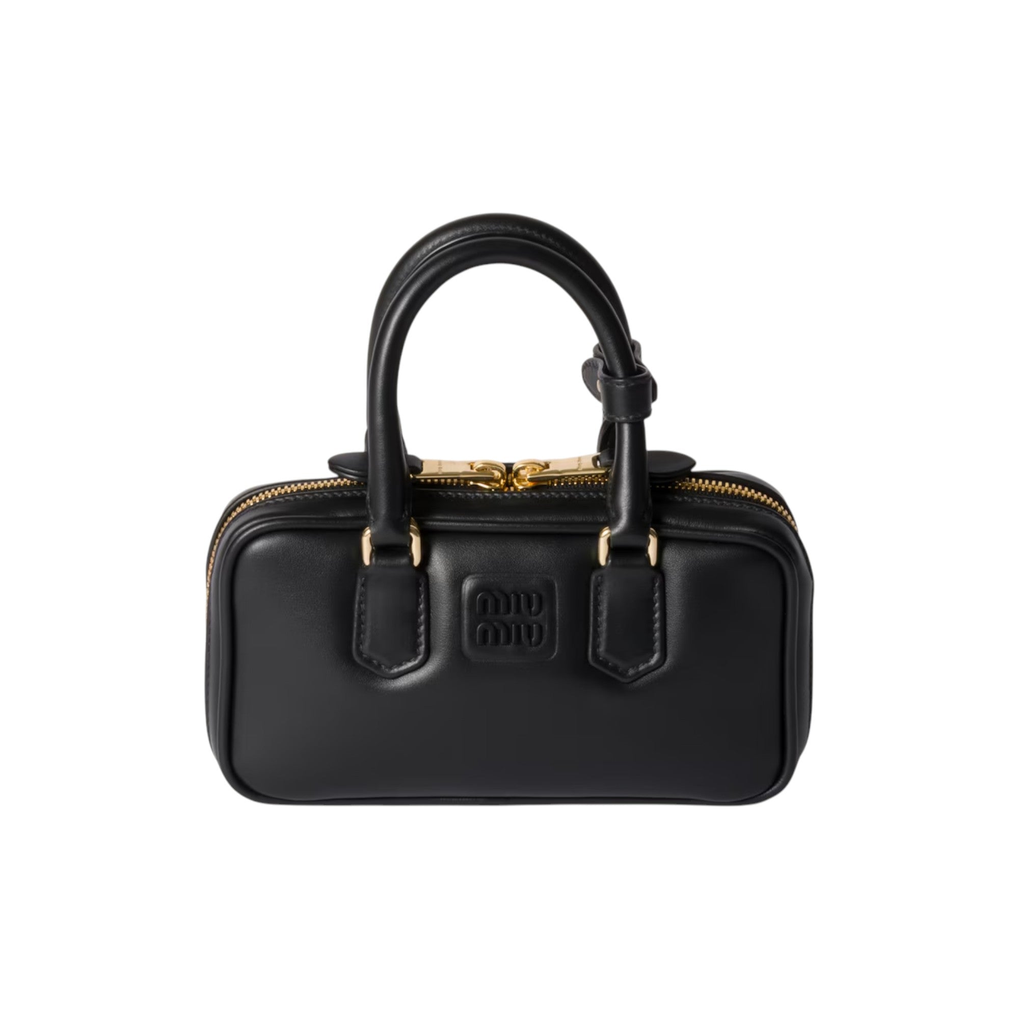 【値下】miu miu ケース　ミニケース 箱付 Miu Miu Arcadie black leather mini-bag