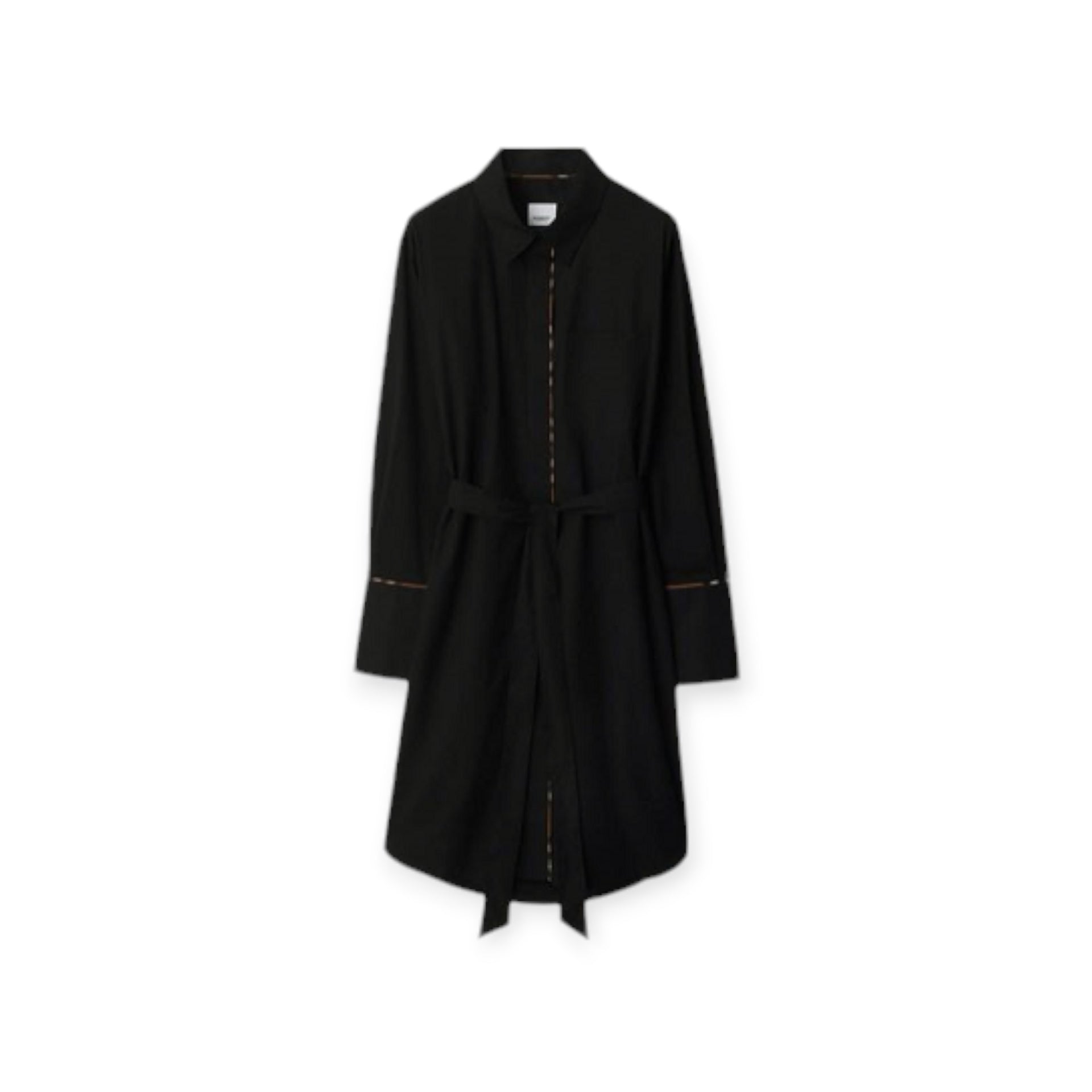 Ivery Shirt Dress In Black Burberry-Via Manzoni