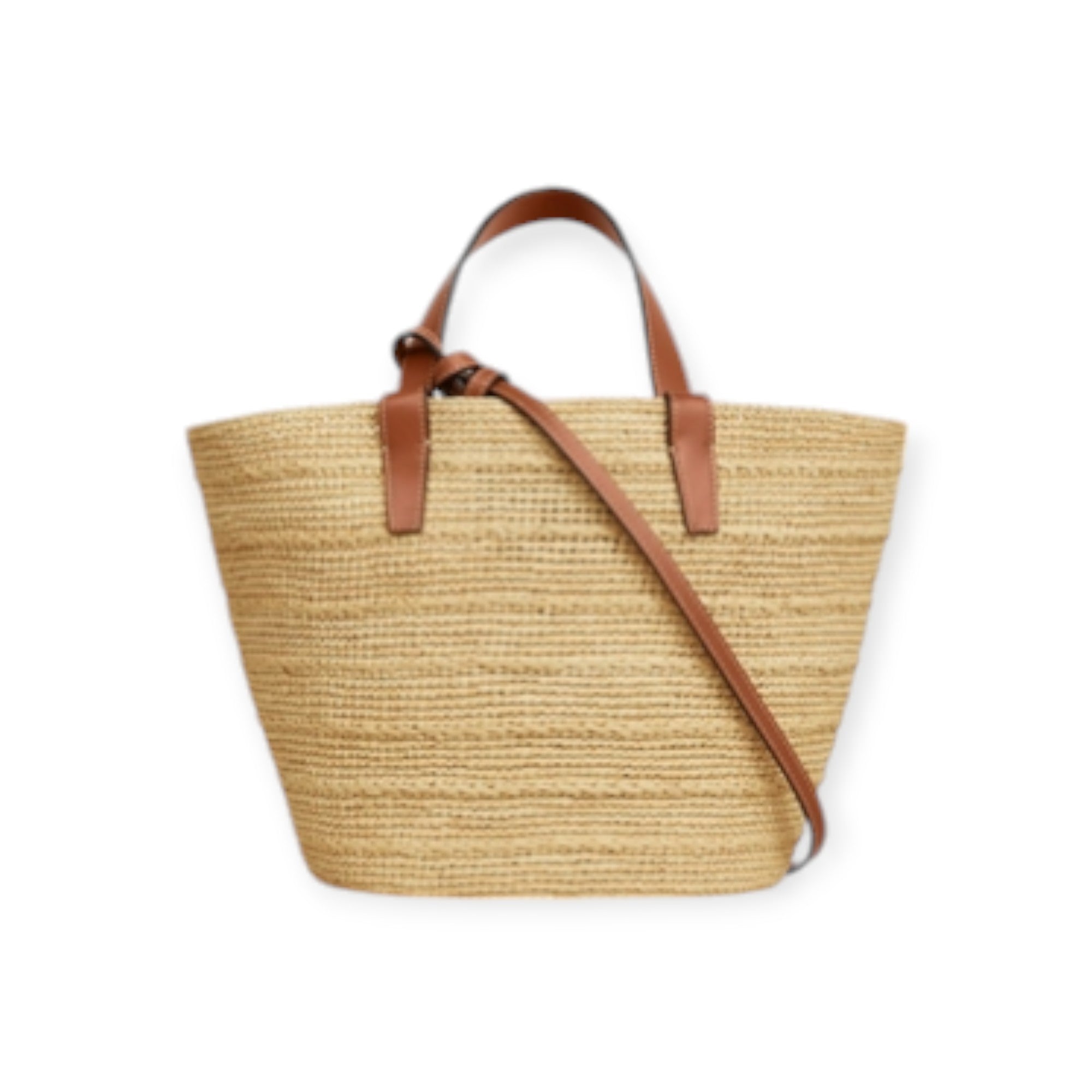 Teen Supple Celine Classic Panier In Raffia And Calfskin